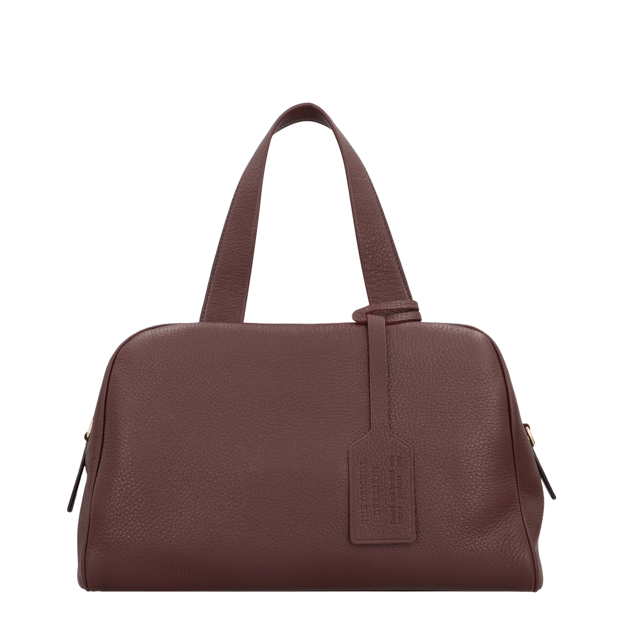 Bowling Bag in Grainy Leather Brown
