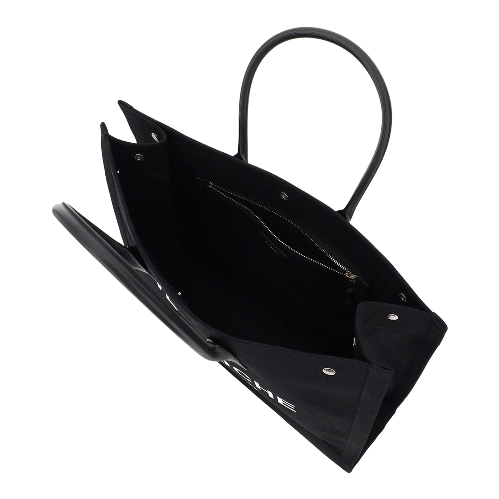 Rive Gauche Large Canvas Shopper Bags - Black