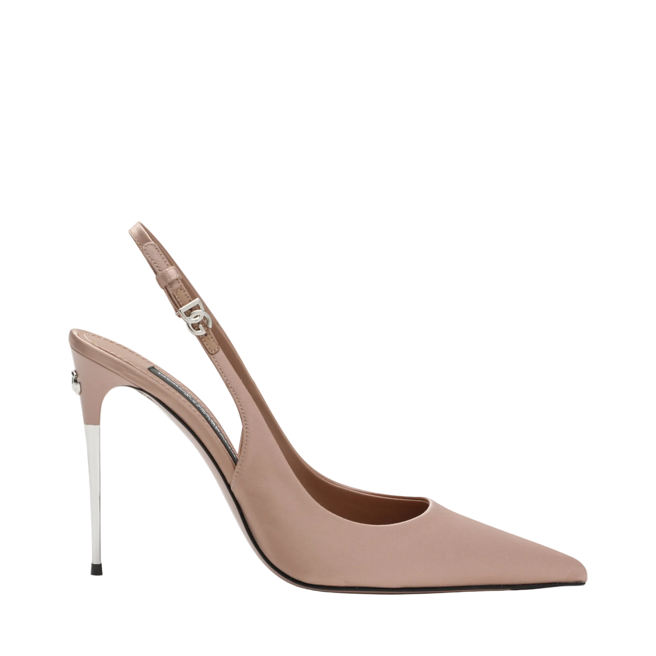 MAYFEYR - Dolce & Gabbana - Beige Satin Slingback With Logo - CG0776A76308H056