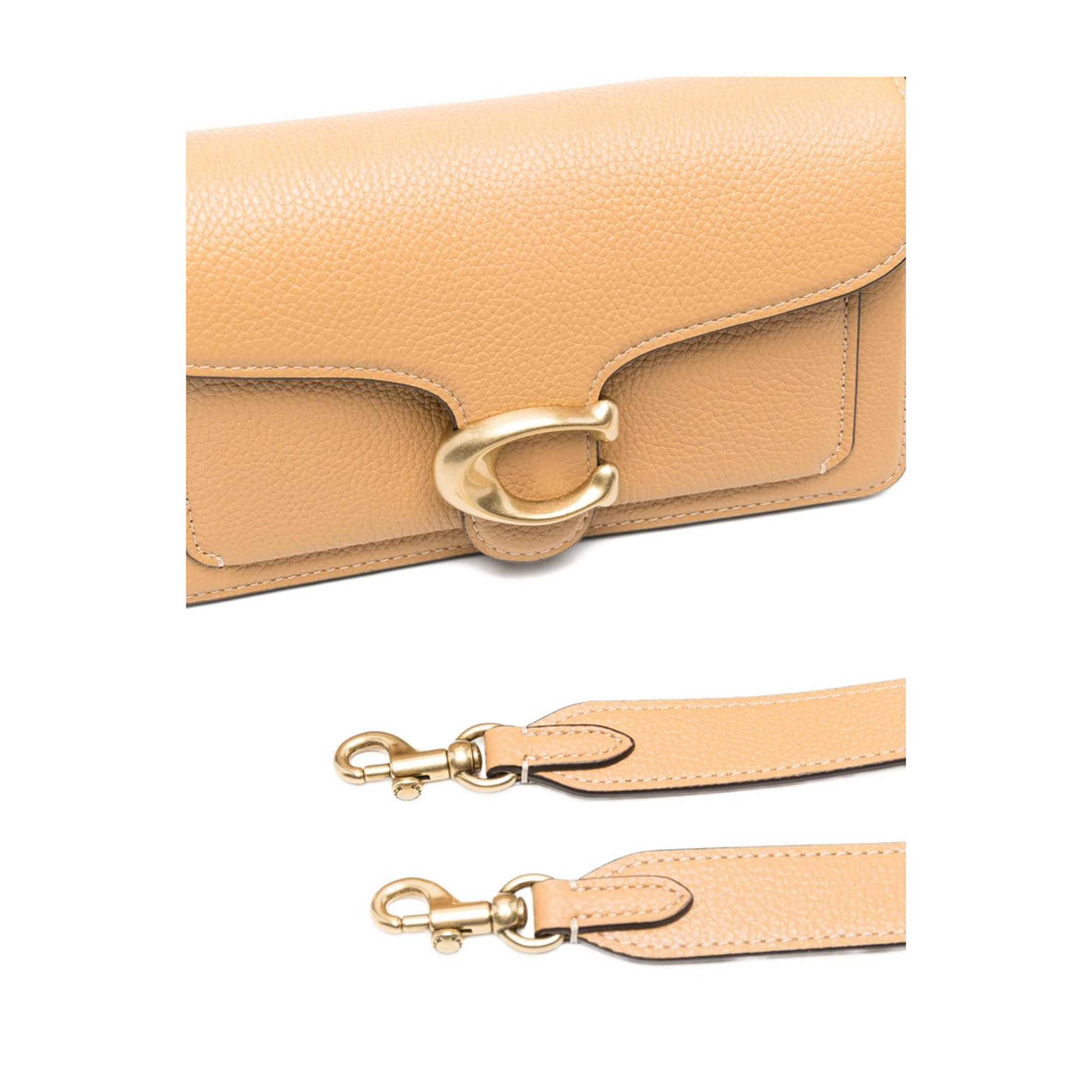 Tabby 20 Polished Pebble Leather Shoulder Bag - Biscuit