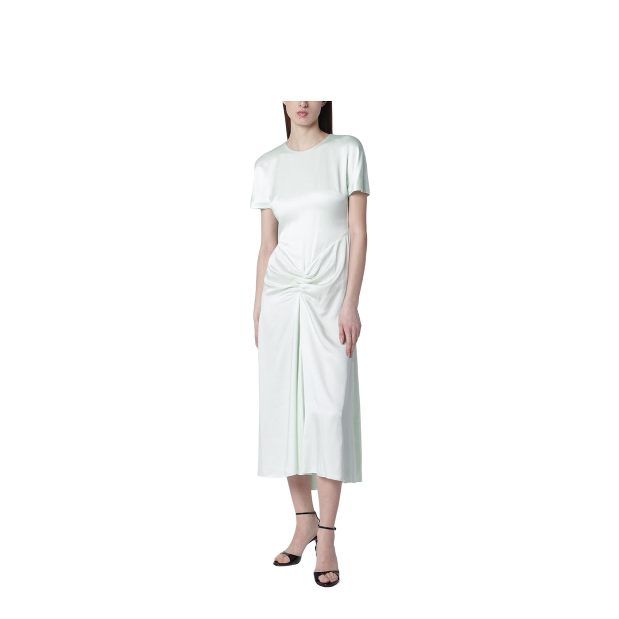 Blaire Dress with Gathered Waist in Aloe Colour