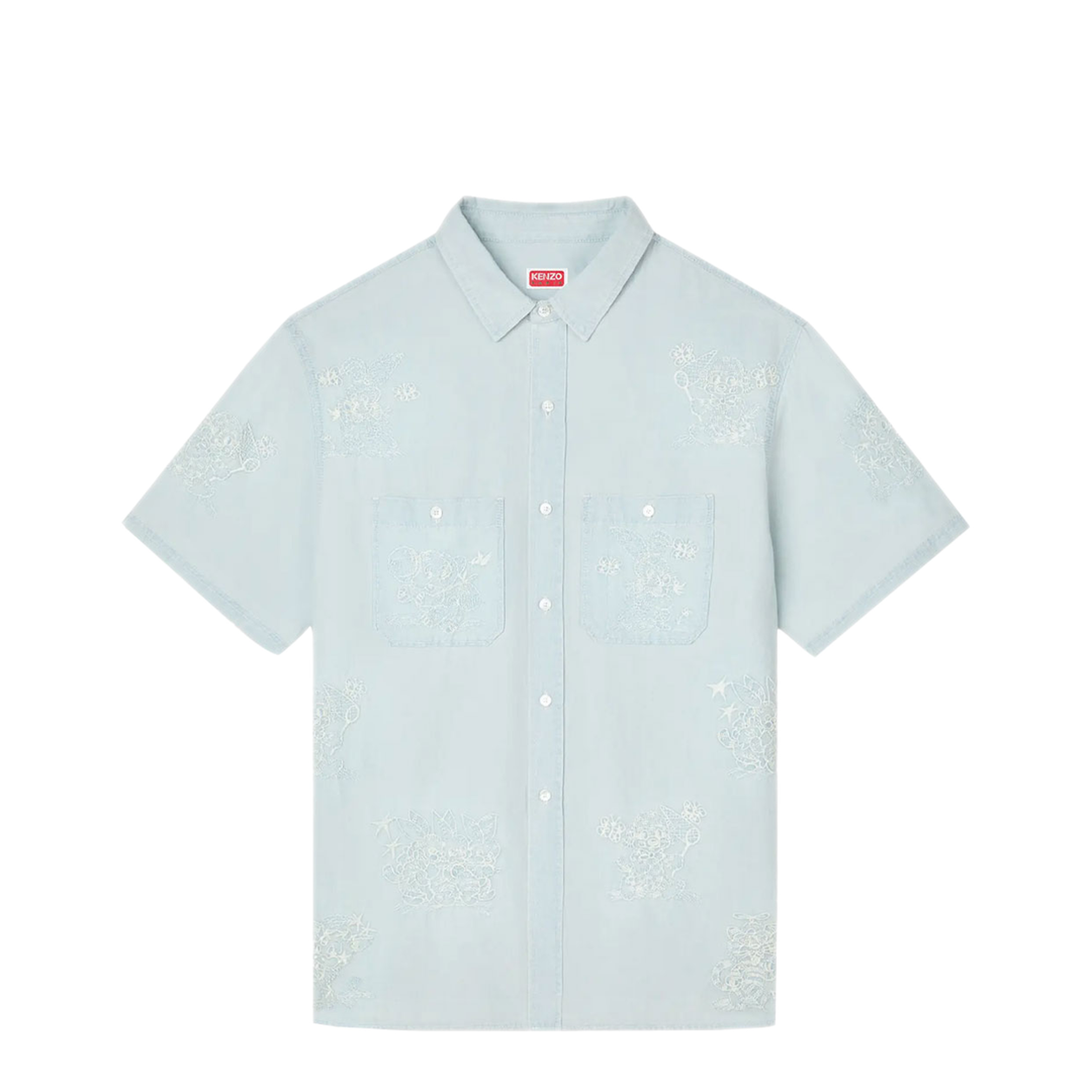 MAYFEYR - Kenzo - Embroidered Short Sleeve Shirt - FG55DC1047F0DY