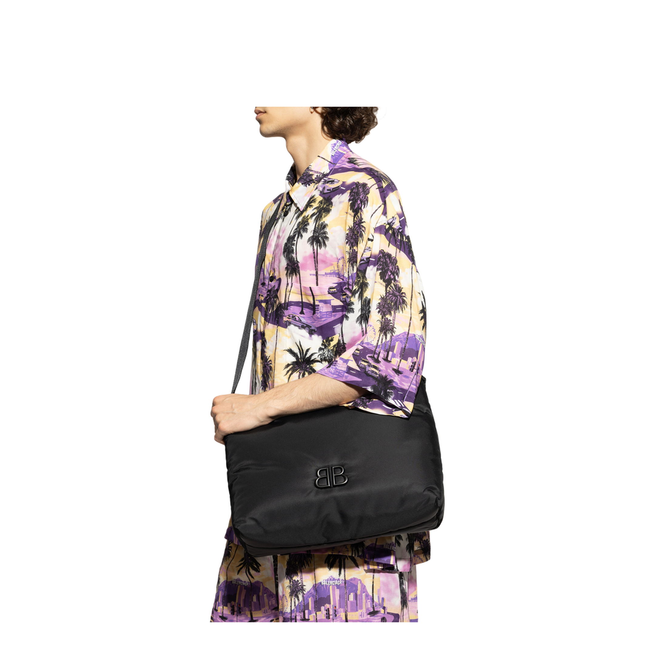 Monaco Sling Black Nylon Shoulder Bag