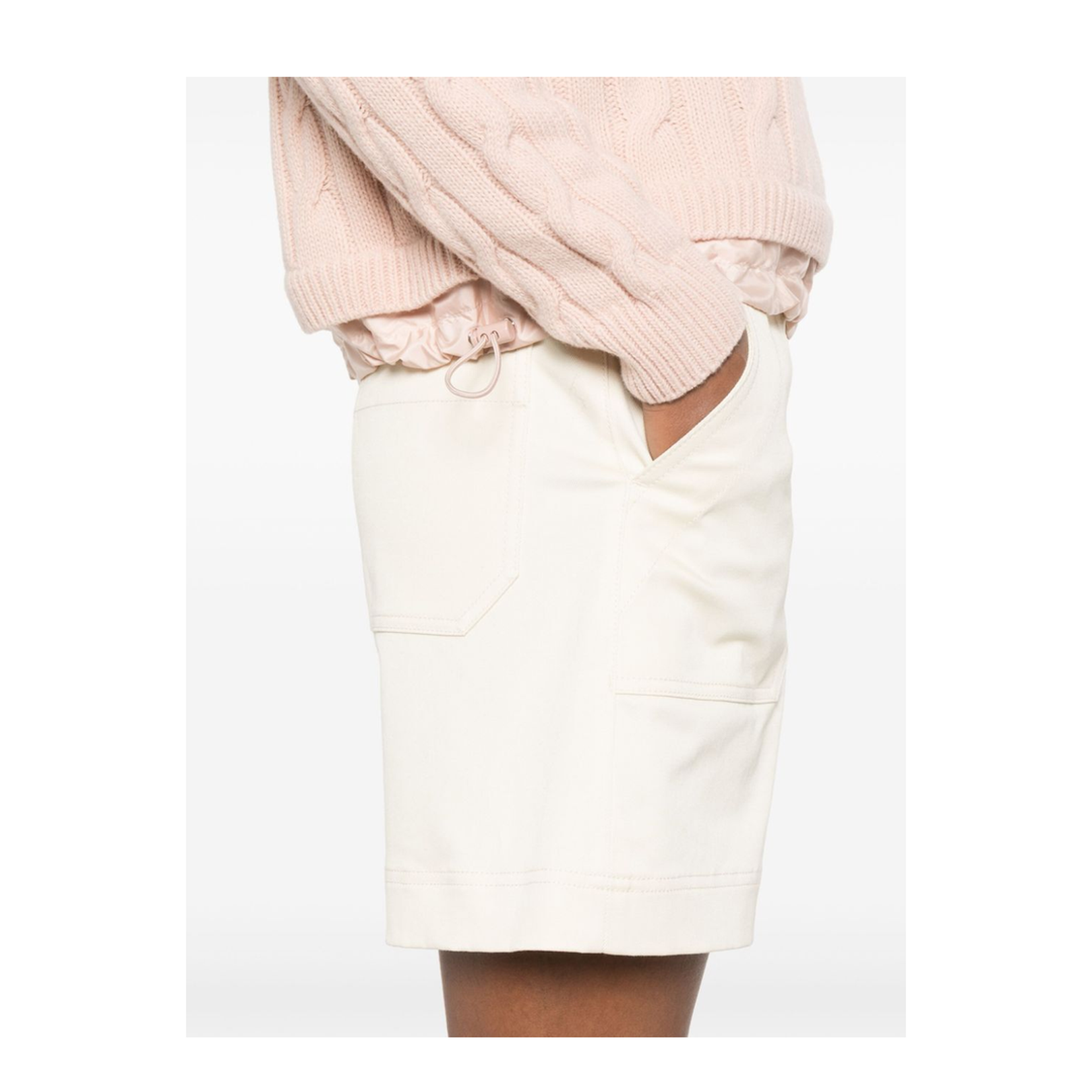 Ivory Stretch Cotton Bermuda Shorts