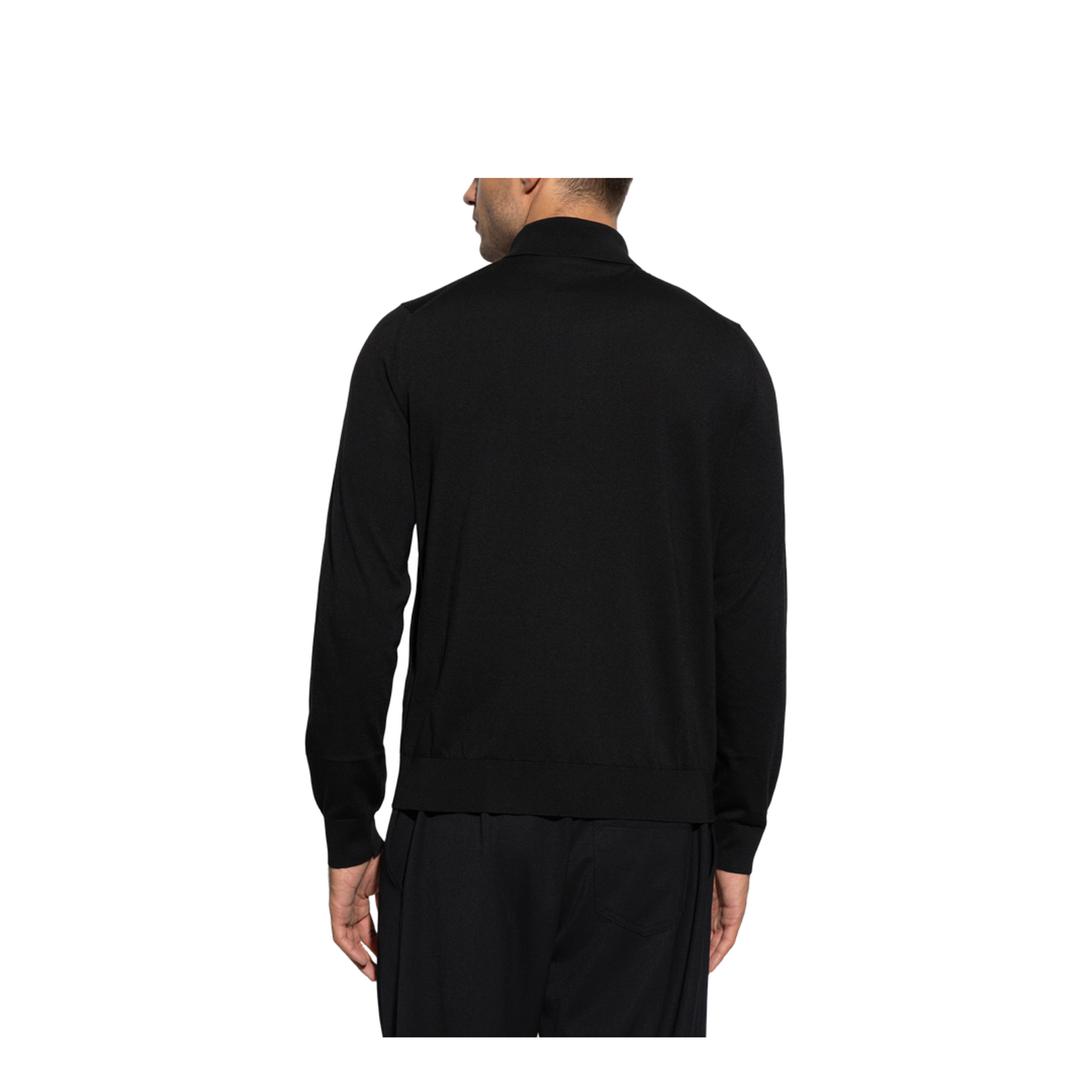 Long-Sleeved Polo Shirt Black