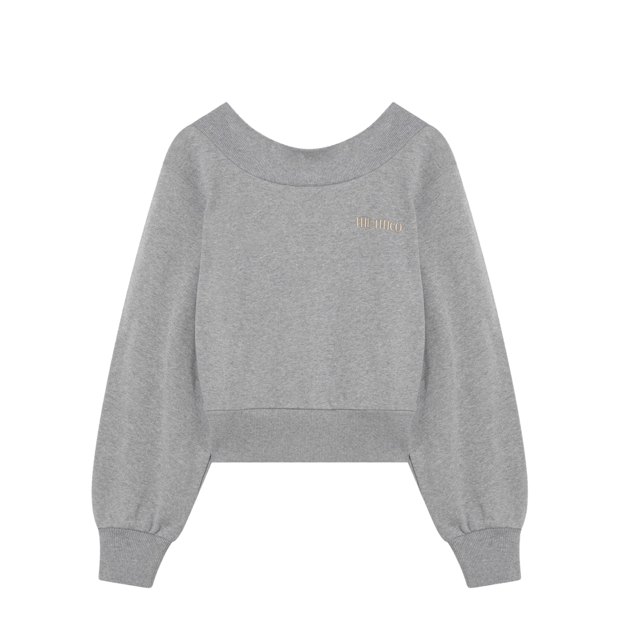 MAYFEYR - The Attico - Gray Mélange/Beige Sweatshirt With Cut Out - 250WCF00020JJF007A876