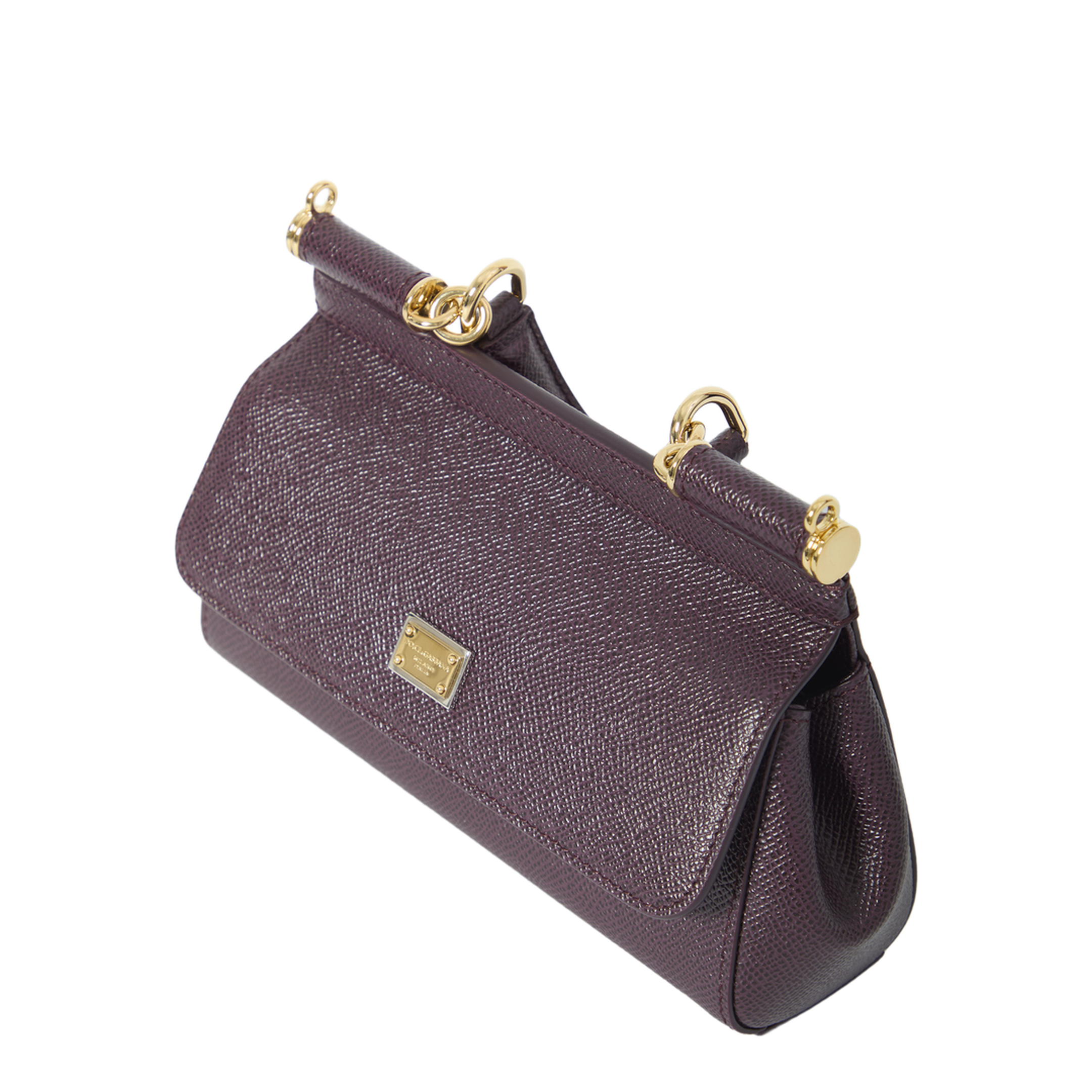 Sicily Mini Dauphine Calfskin Top-Handle Bag - Burgundy