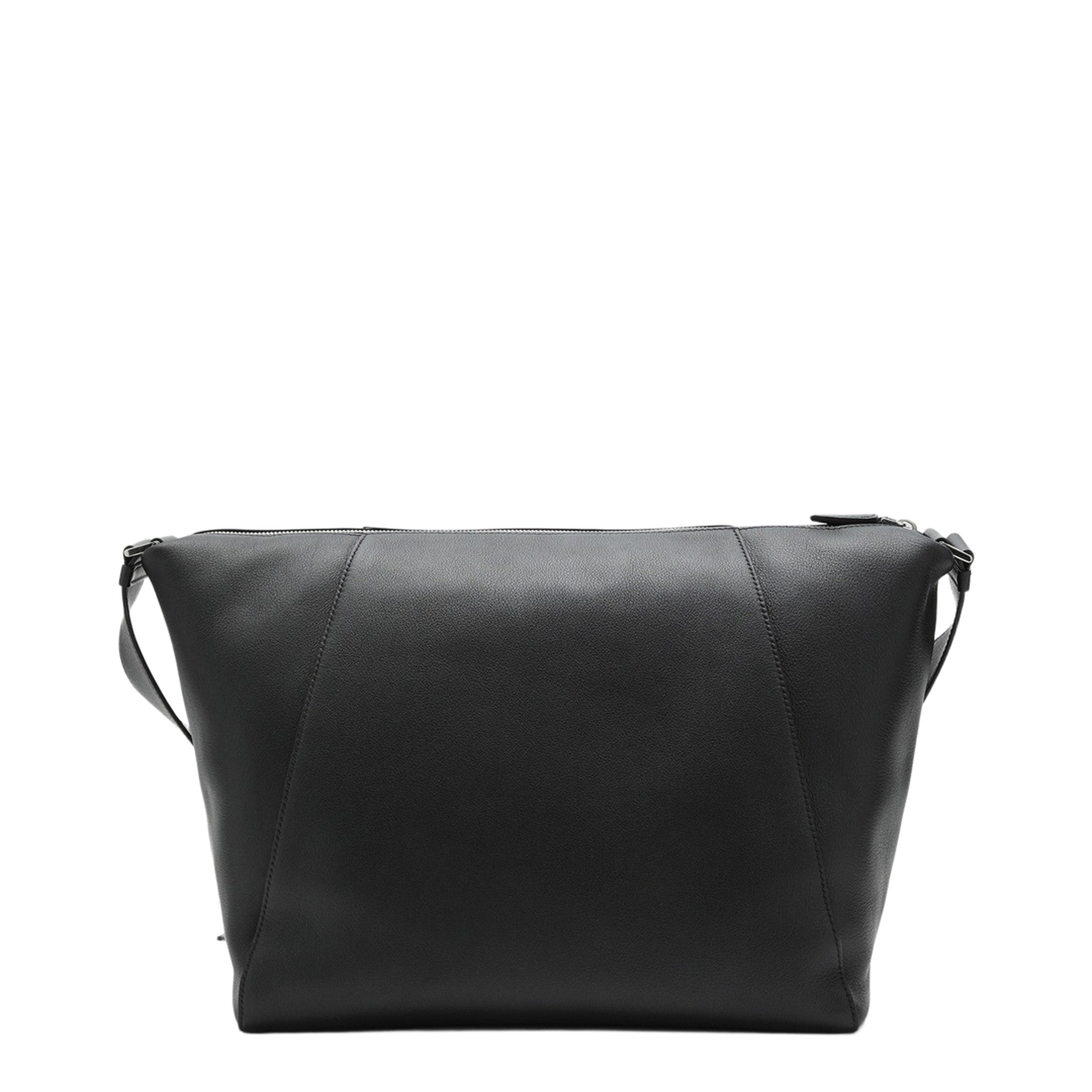 Black Large Leather Shoulder Bag