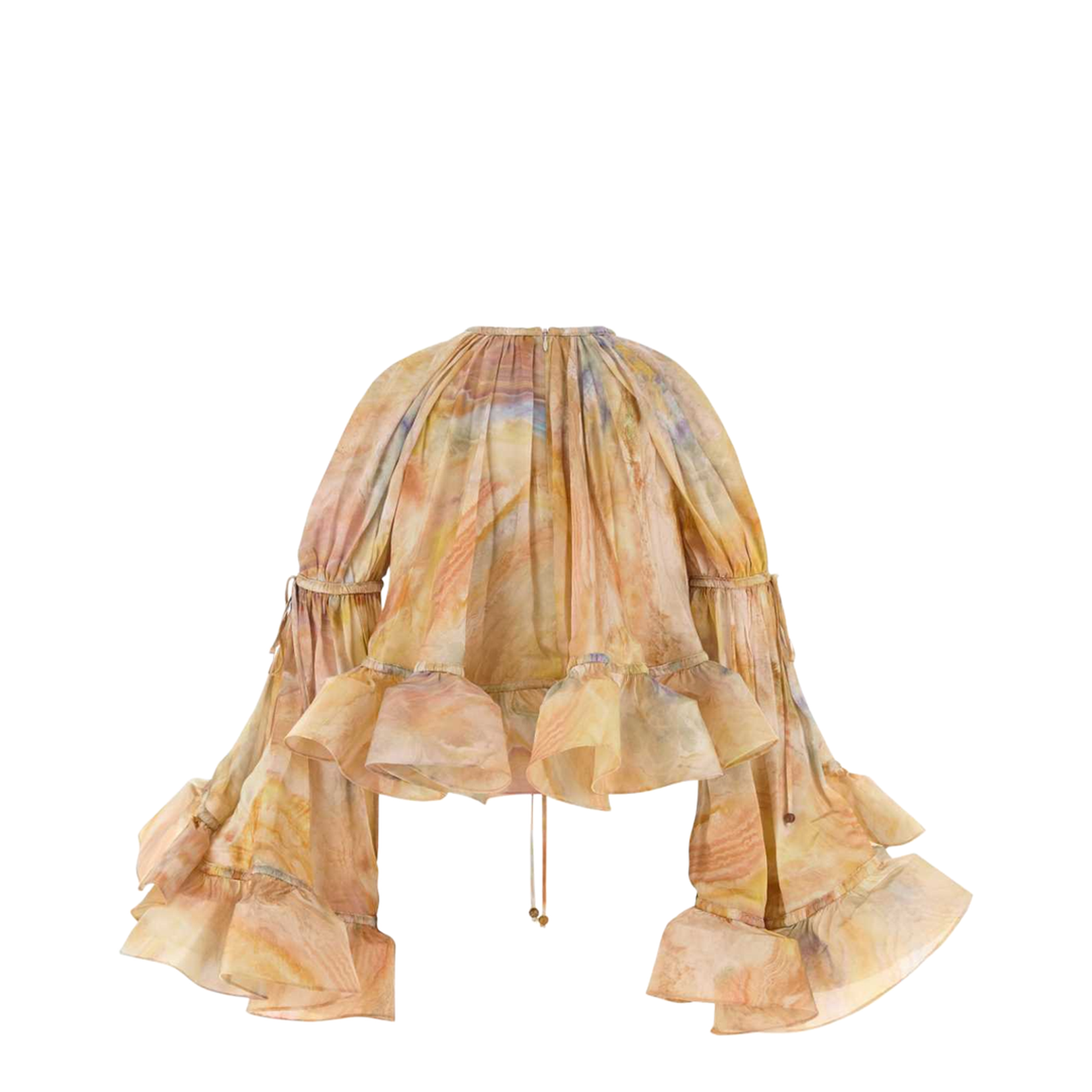 Printed Silk Crop-Top