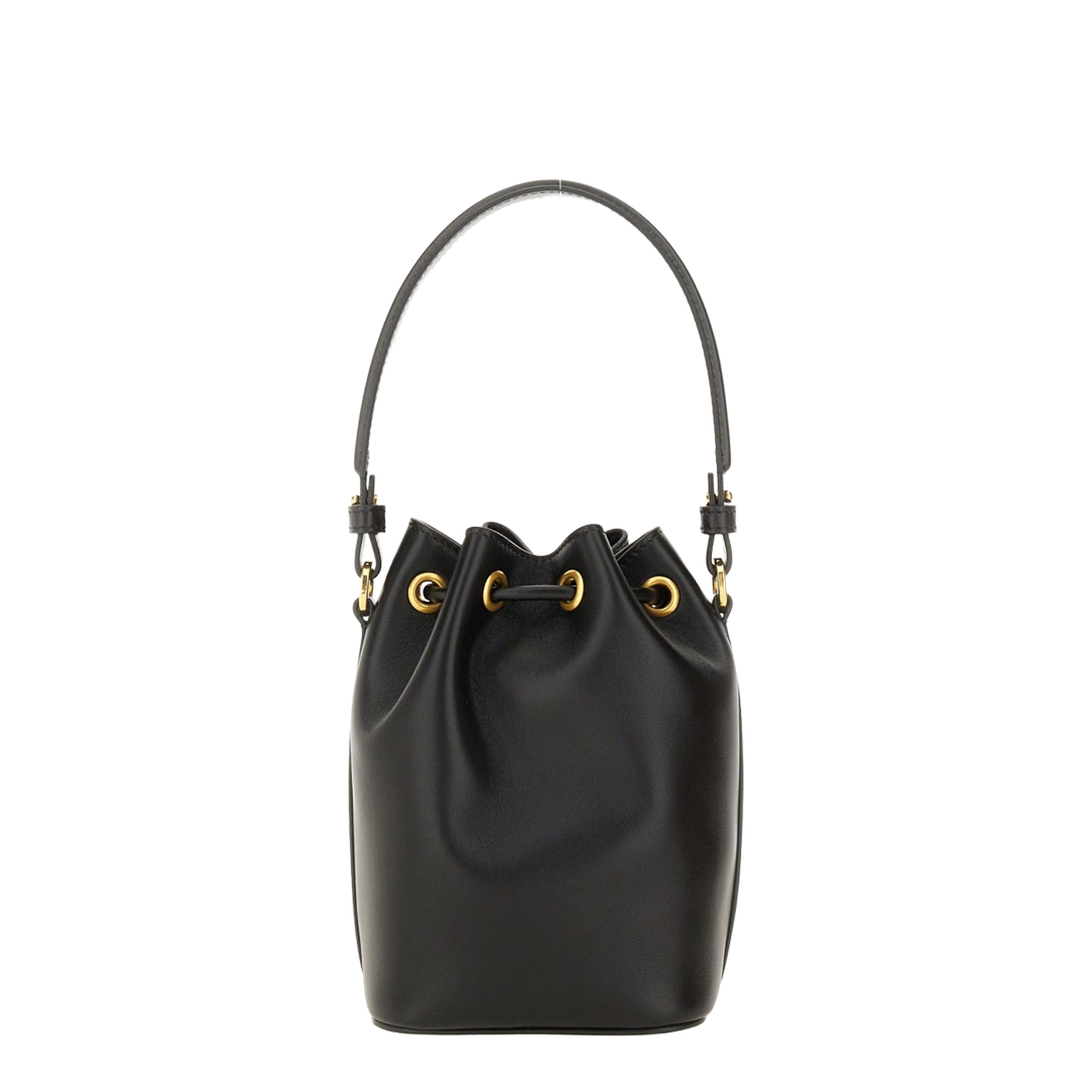 Black Nappa Leather Vlogo Signature Bucket Bag