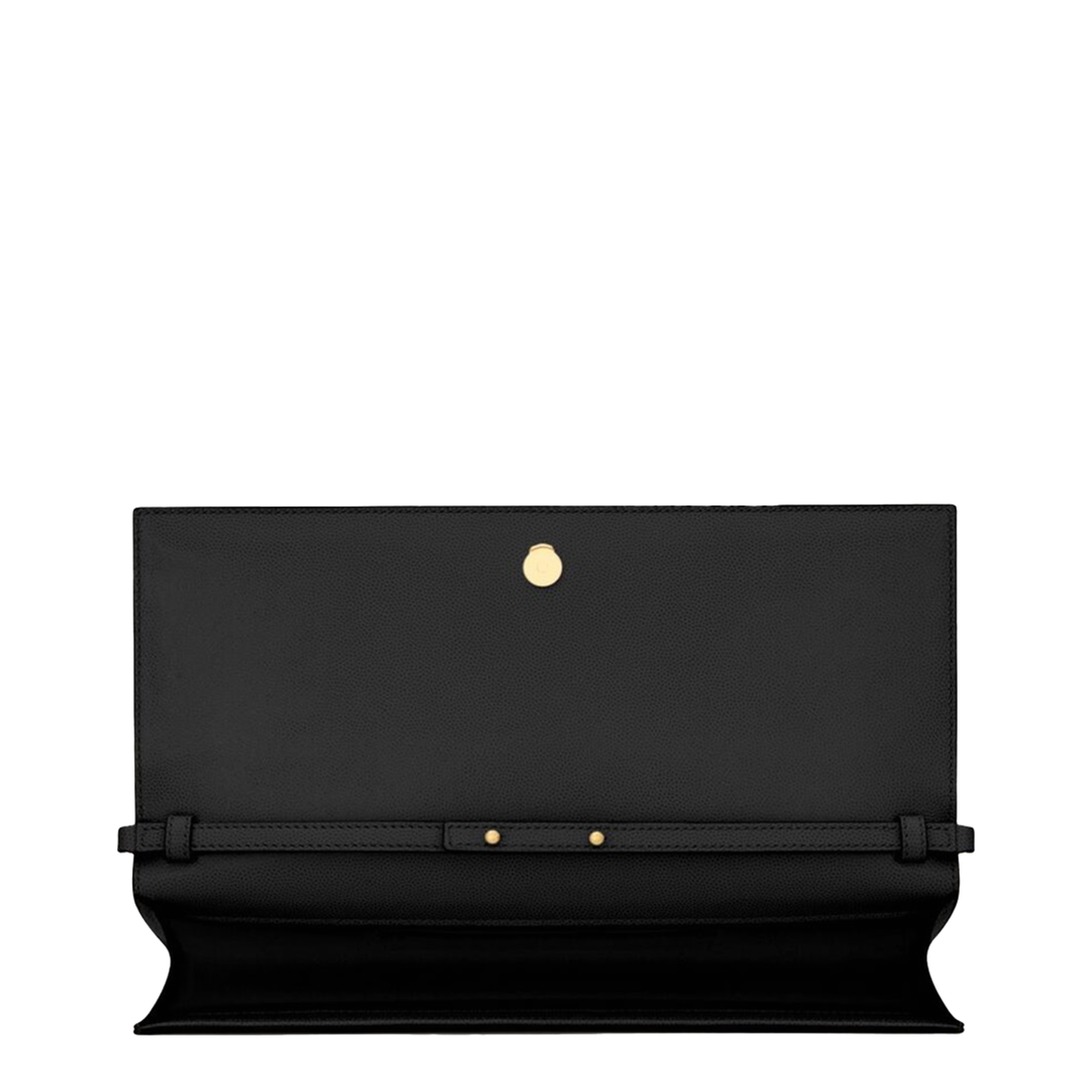 Kate Grain de Poudre Leather Clutch - Black