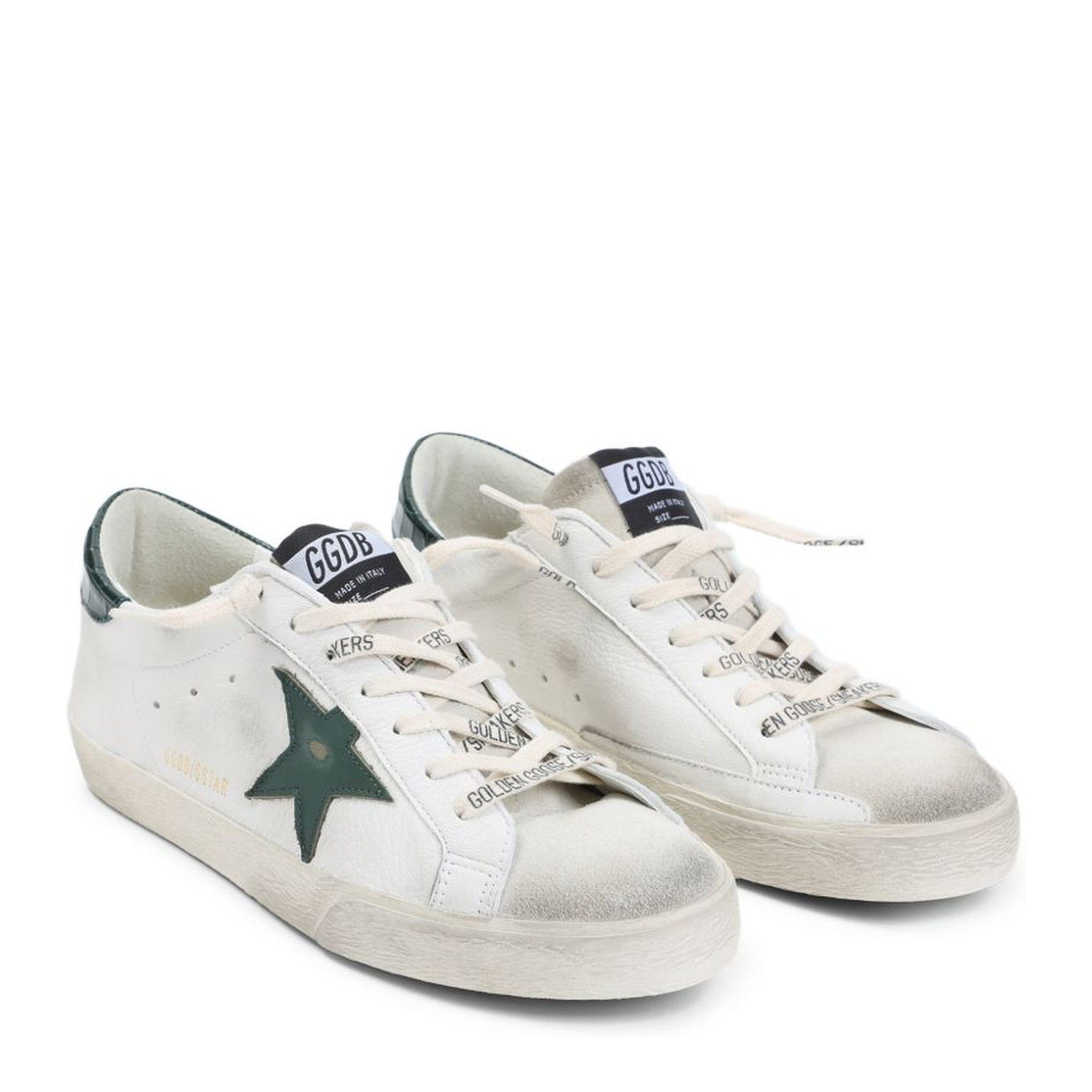 Super Star Nappa Upper Suede Toe and Tongue Leather Star Printed Leather Heel