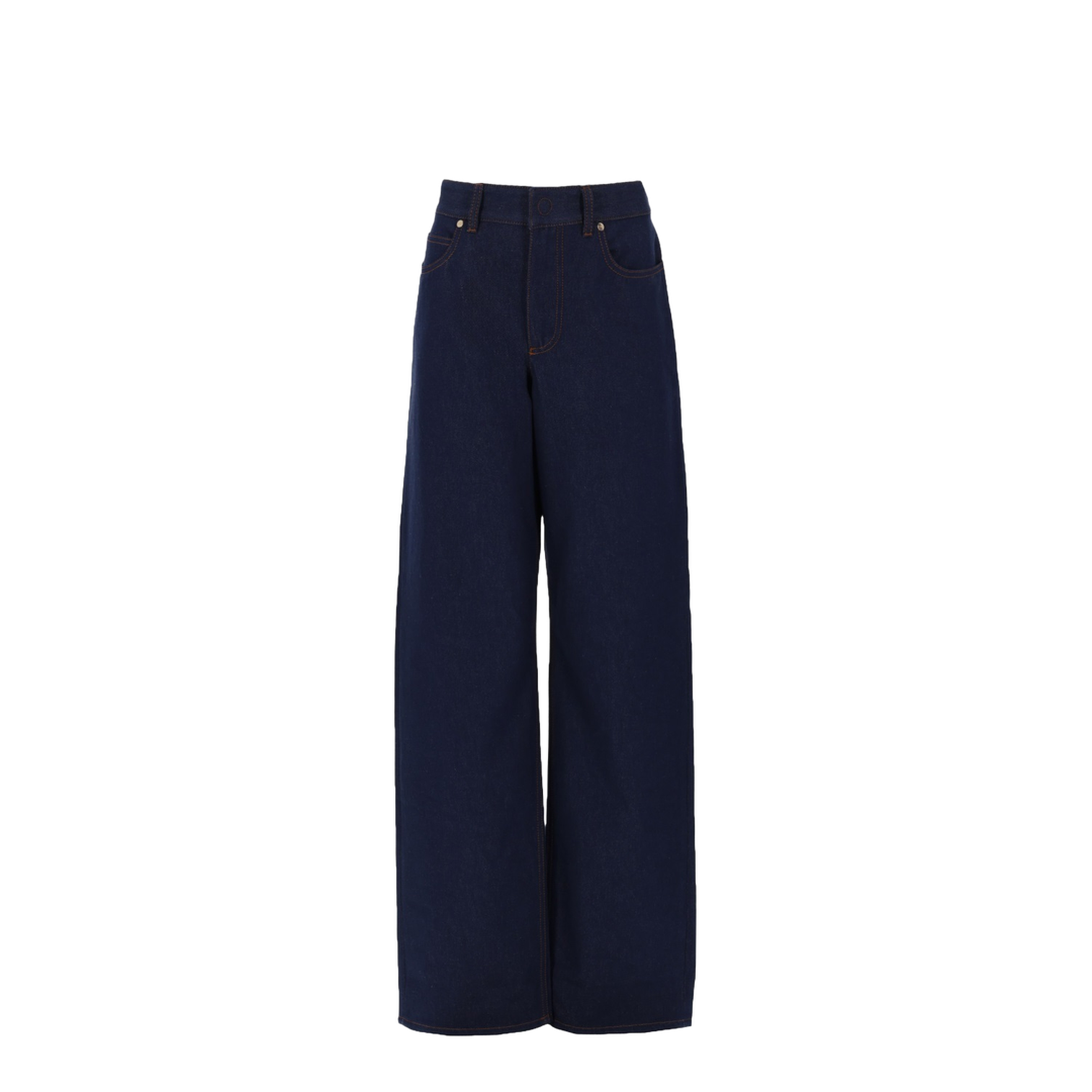 Navy Blue Wide-Leg Jeans