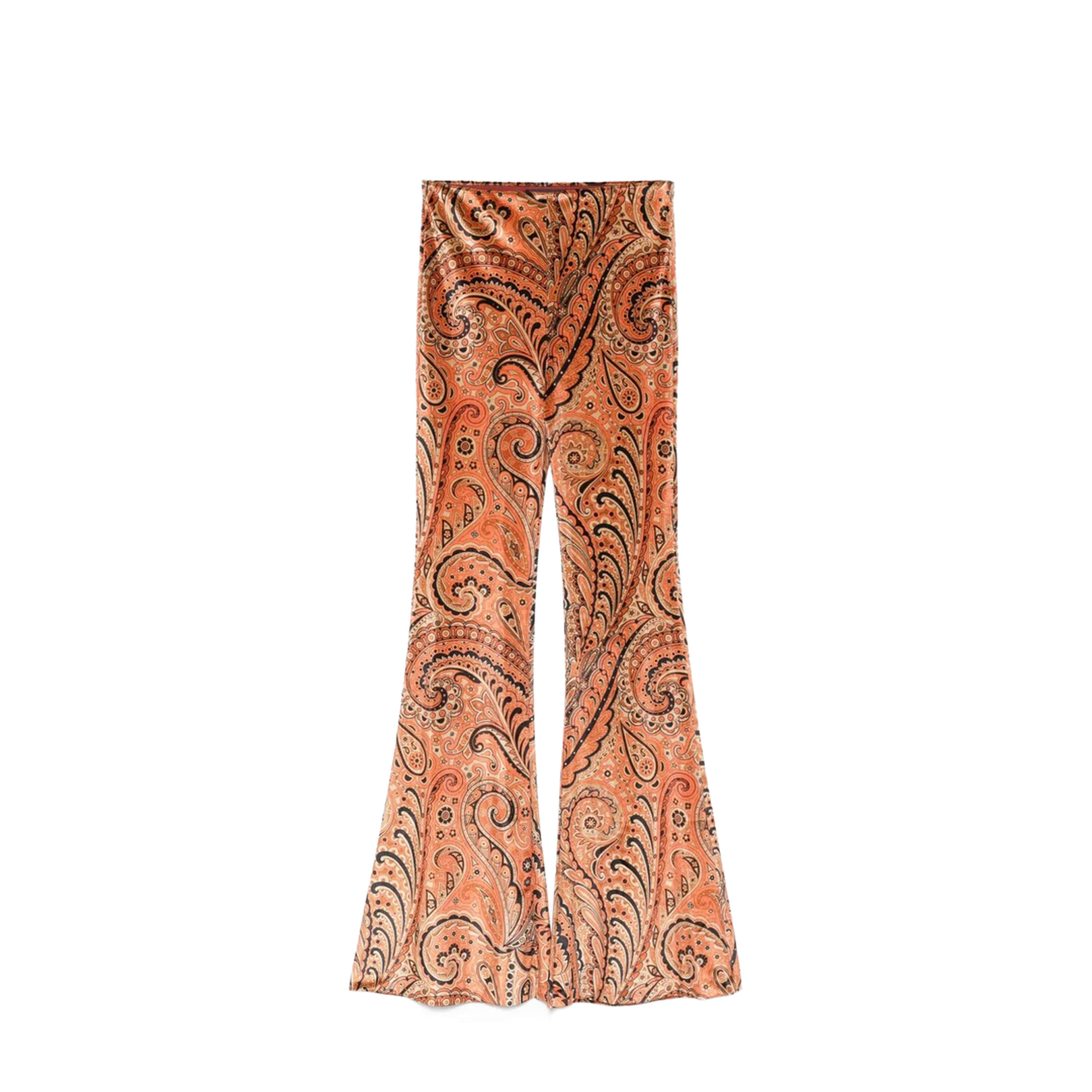Paisley-Print Flared Viscose Trousers