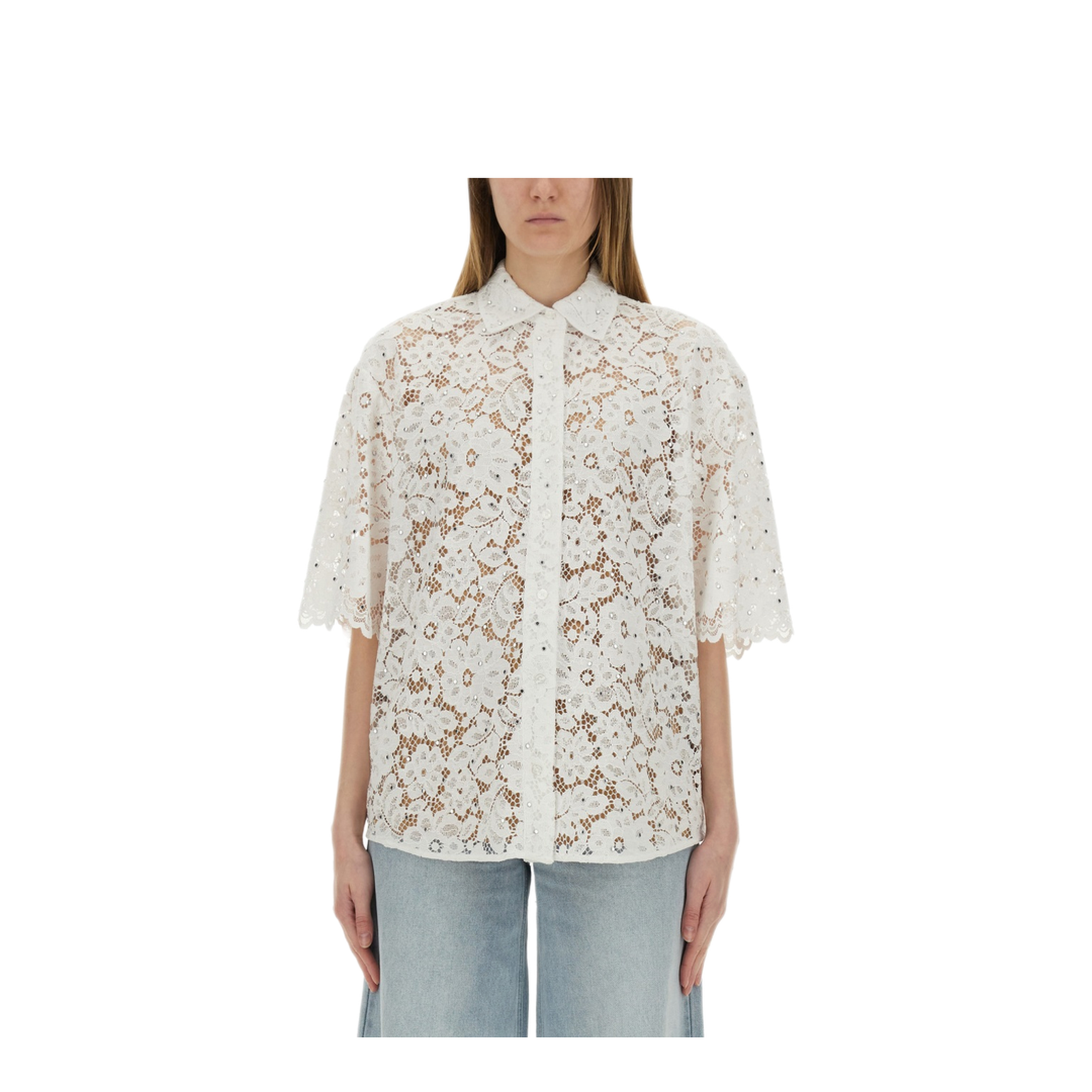 MAYFEYR - MICHAEL BY MICHAEL KORS - Floral Lace Shirt - MS540SXGTA100WHITE