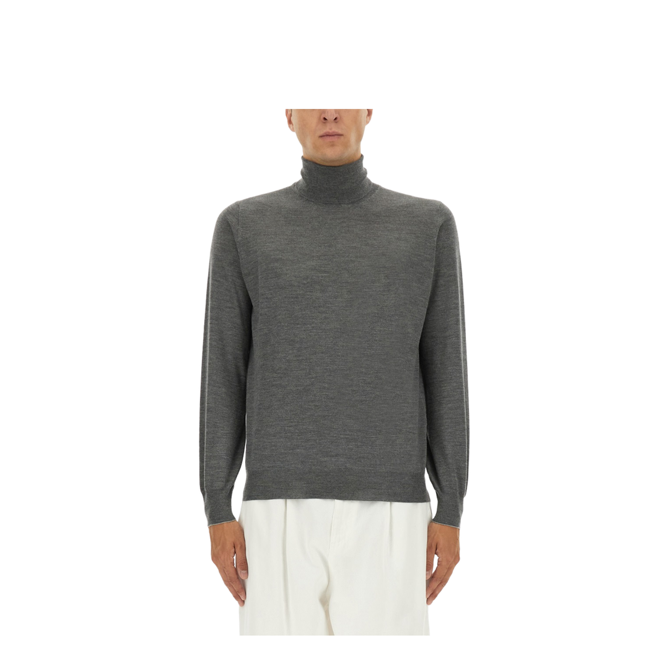Wool Turtle-Neck Sweater - Grey