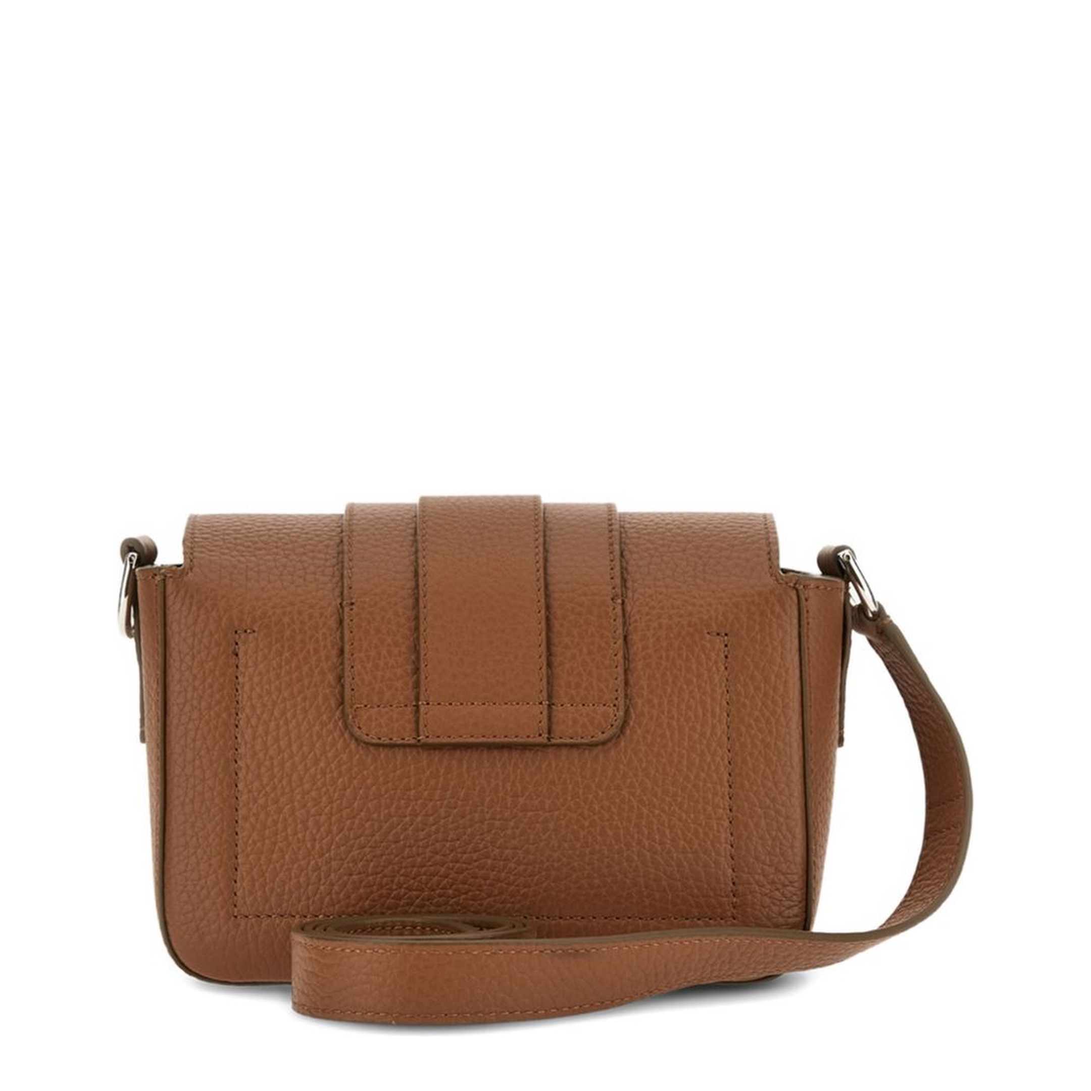 Trend Hammered Leather Flap Bag - Brown