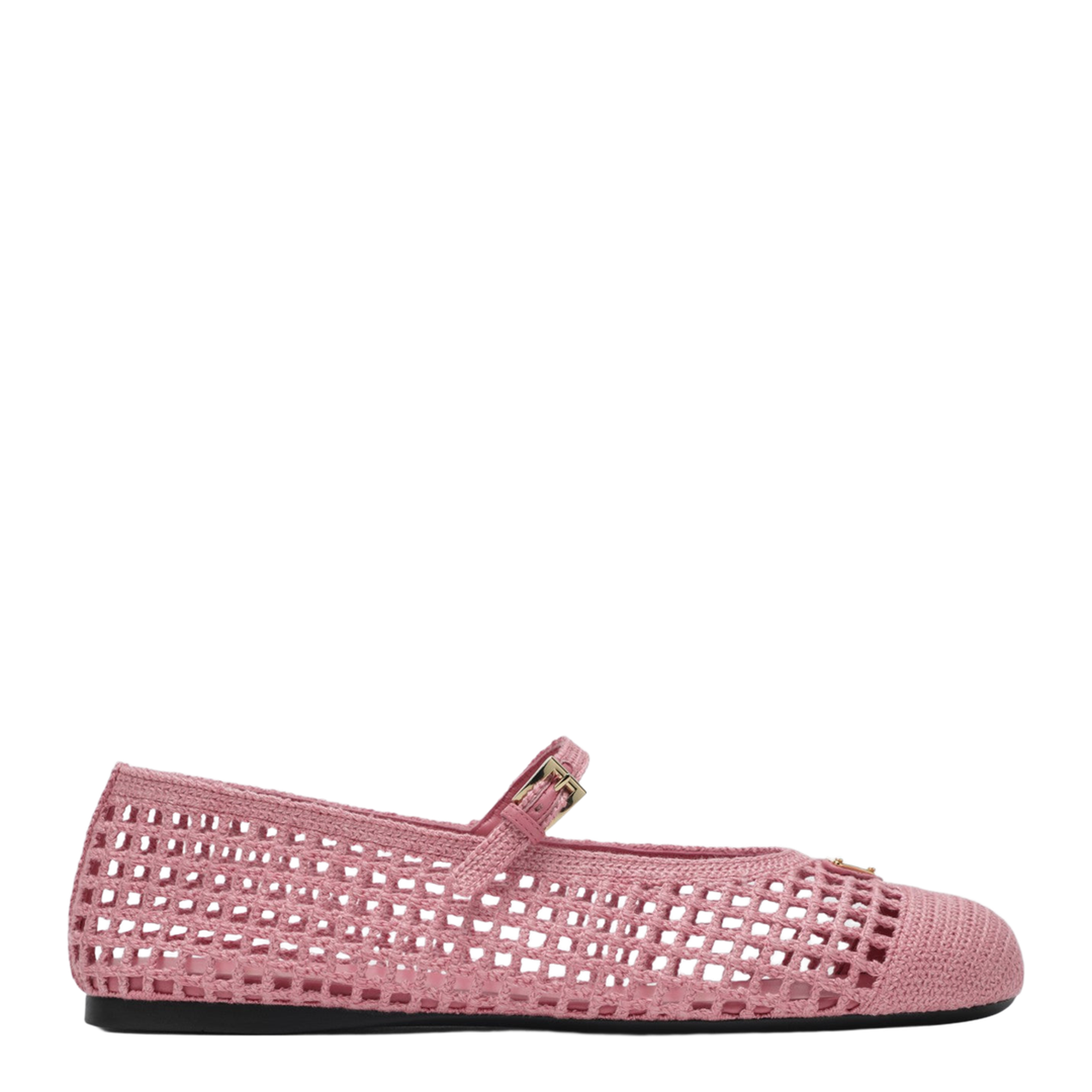 Begonia-colored Crochet Knit Ballet Flats