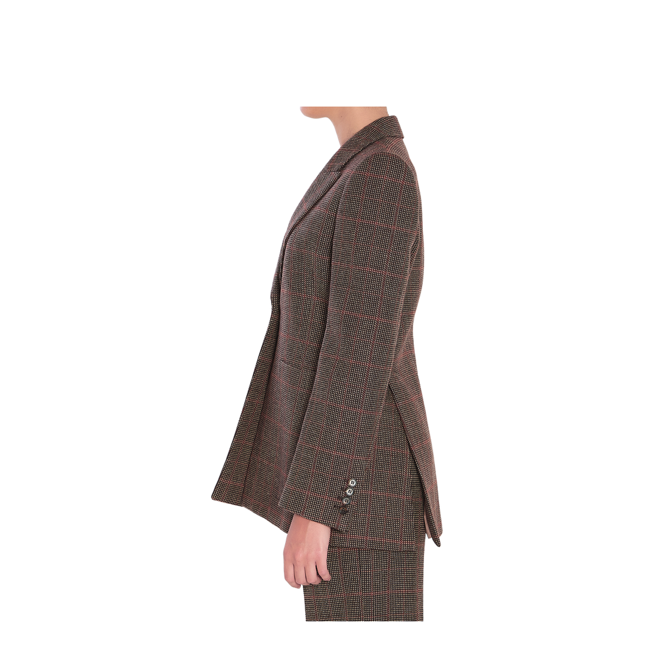 Check Wool Blazer Brown
