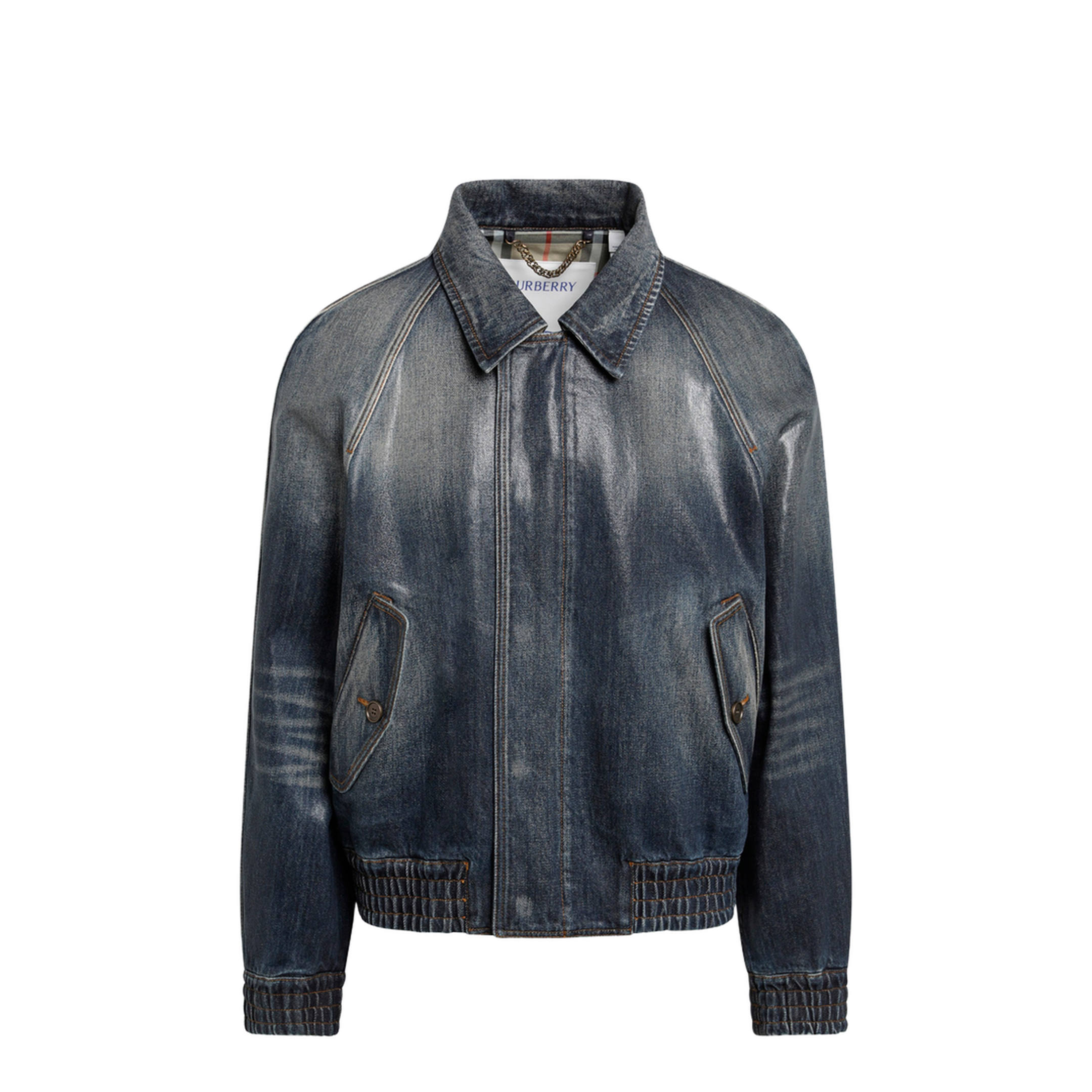MAYFEYR - Burberry - Coated Denim Aviator Jacket In Mid Blue - 8121597174990A1322