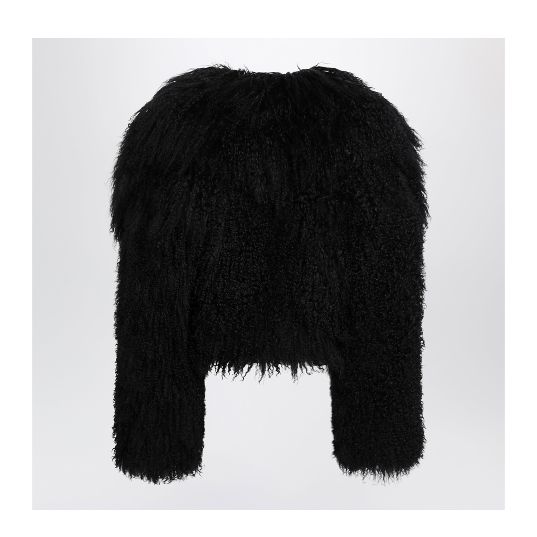 MAYFEYR - The Attico - Cropped Bomber Jacket In Black Curly Shearling - 261WCB00081LBT044AA100