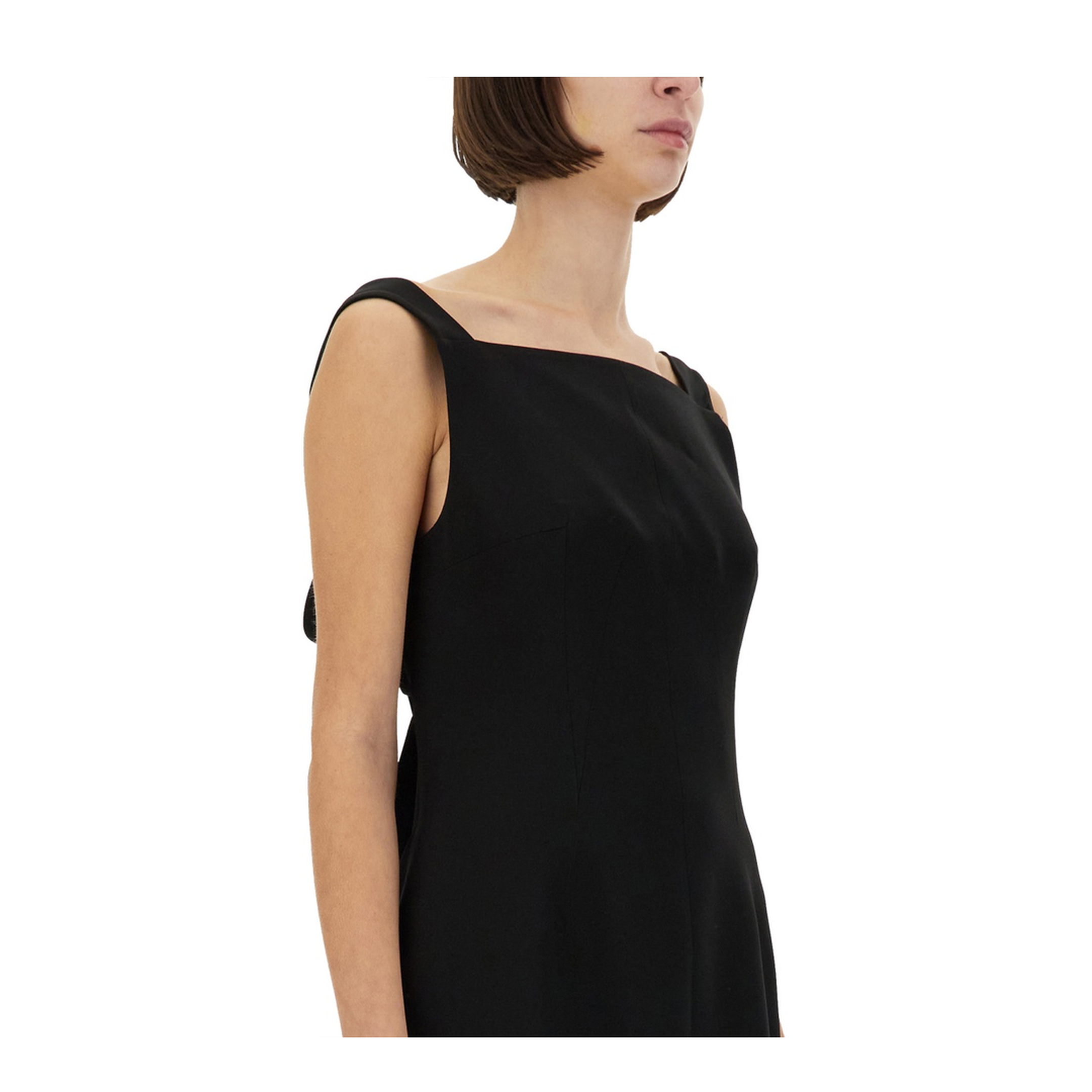 Black Mini Dress with Back Neckline