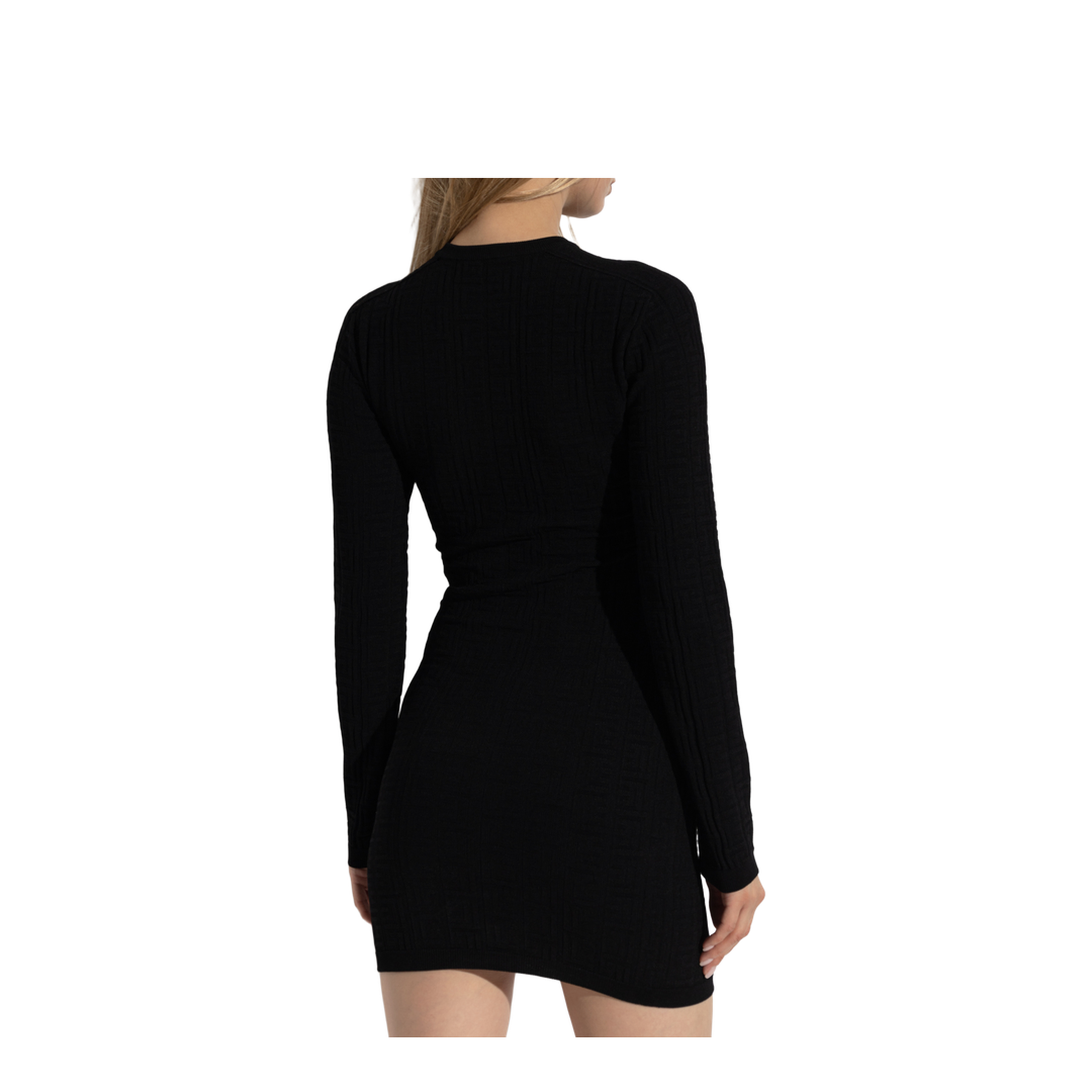 Short Fitted Dress Knitted Black