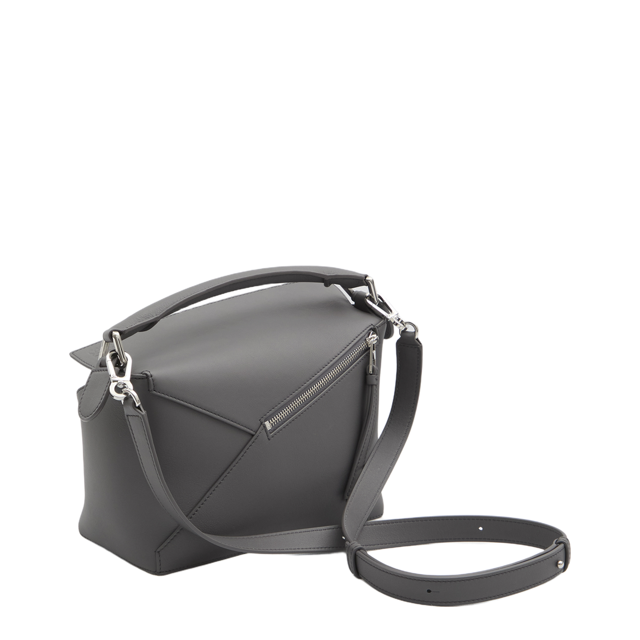 Small Puzzle Edge bag in classic calfskin - Slate/Grey