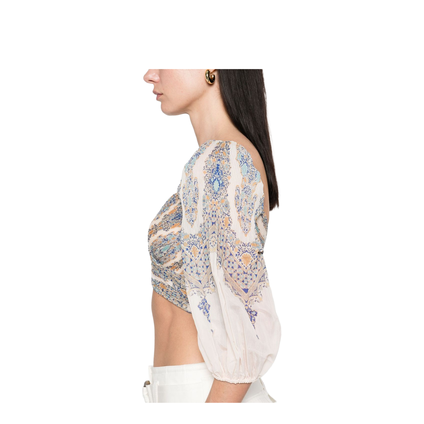 Pleated Bodice Blue Paisley Online