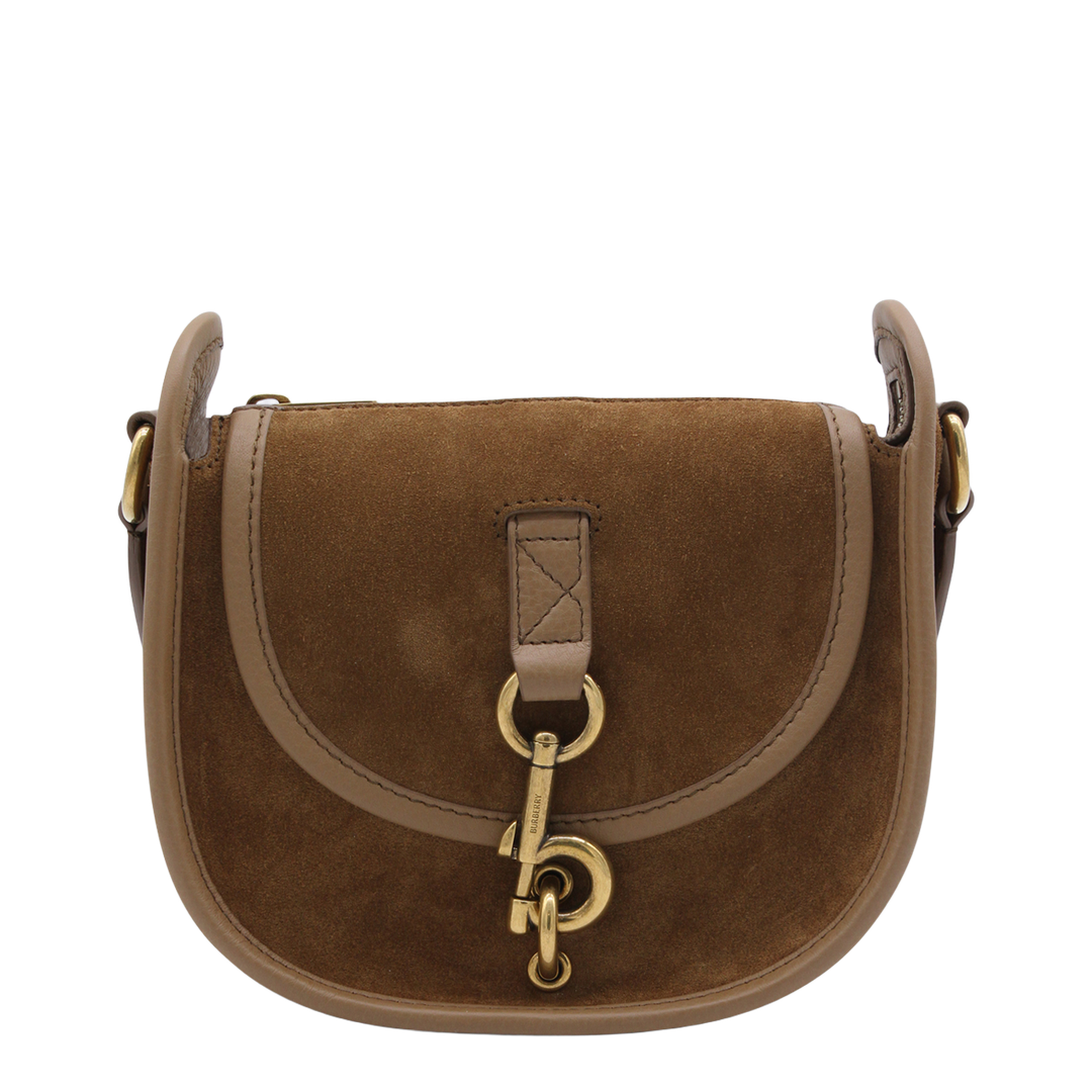 Mini B Clip Suede Messenger Bag - Hazel Brown
