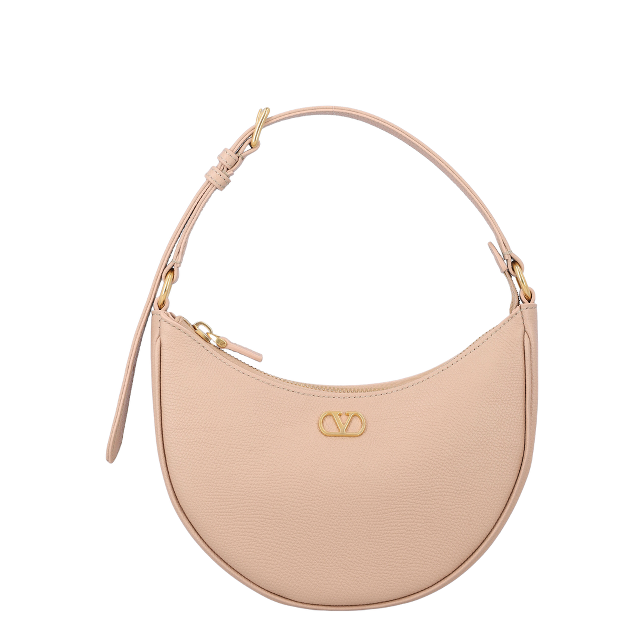VLogo Mini Leather Hobo Bag - Rose Sand