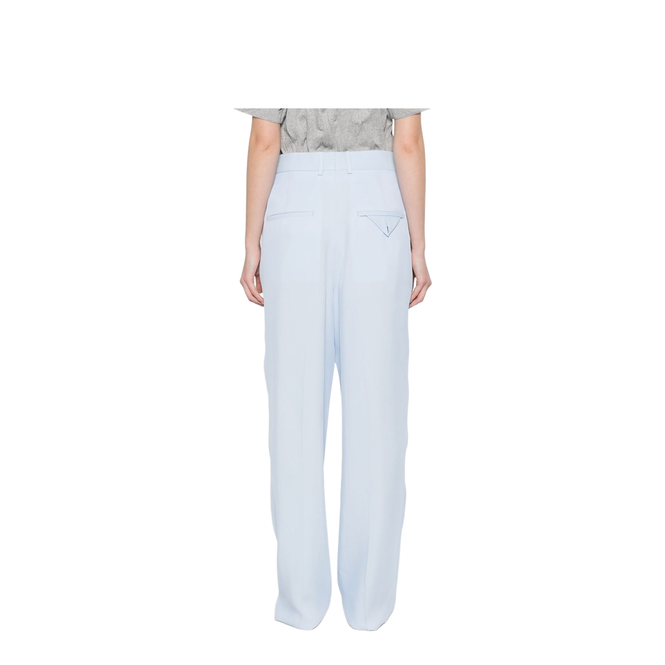Viscose And Silk Twill Straight Trousers