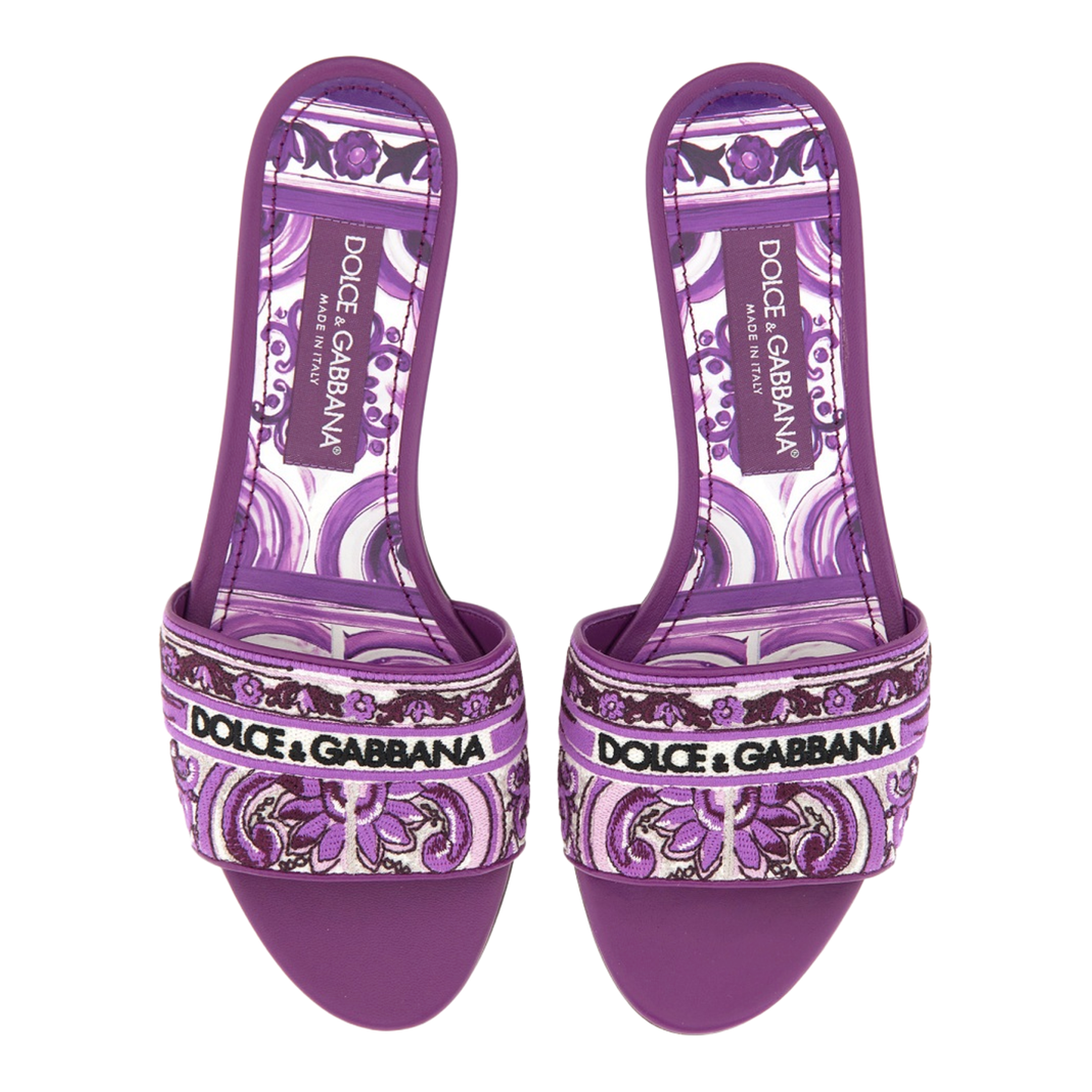 Embroidered Slides in Multicolor