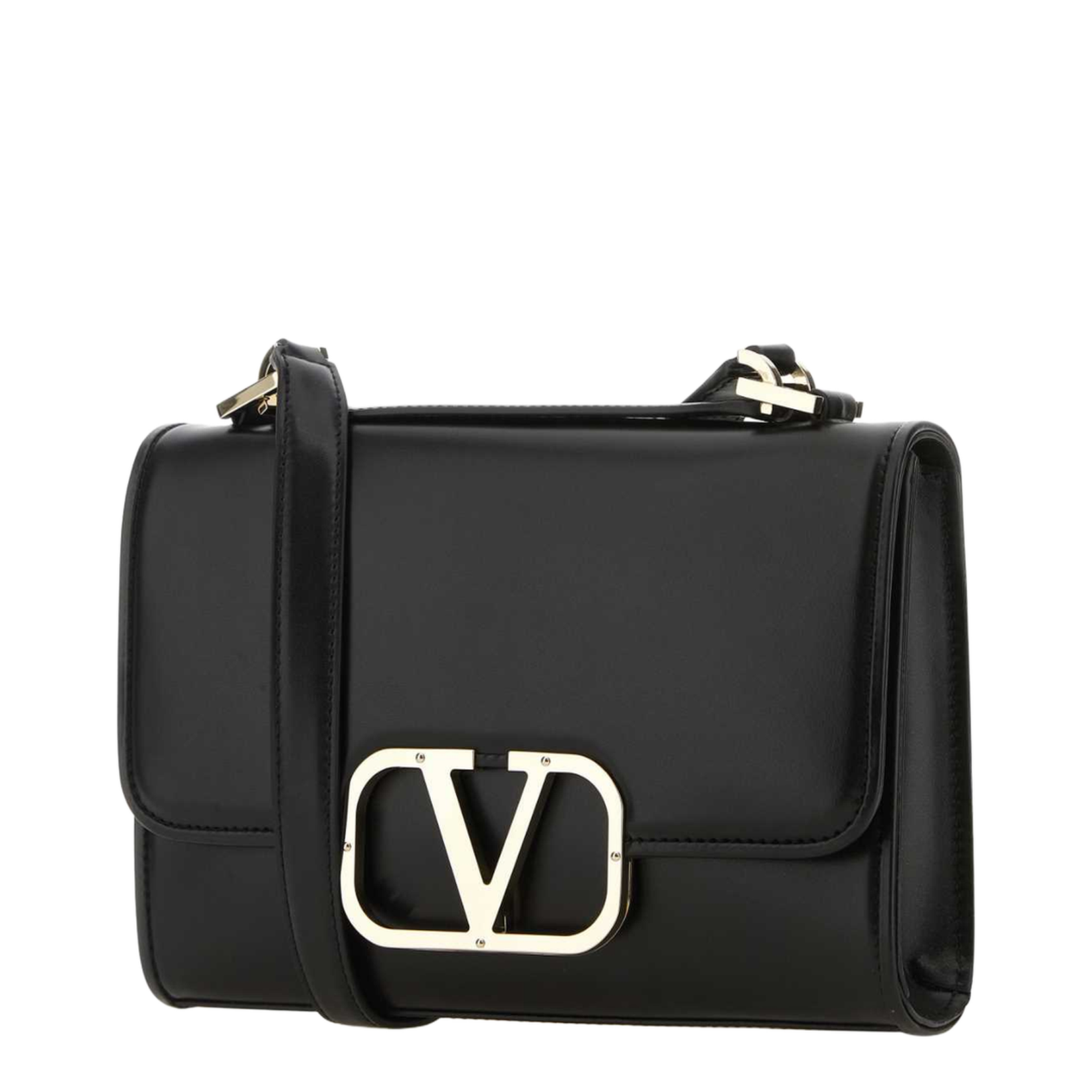 VLogo Leather Shoulder Bag