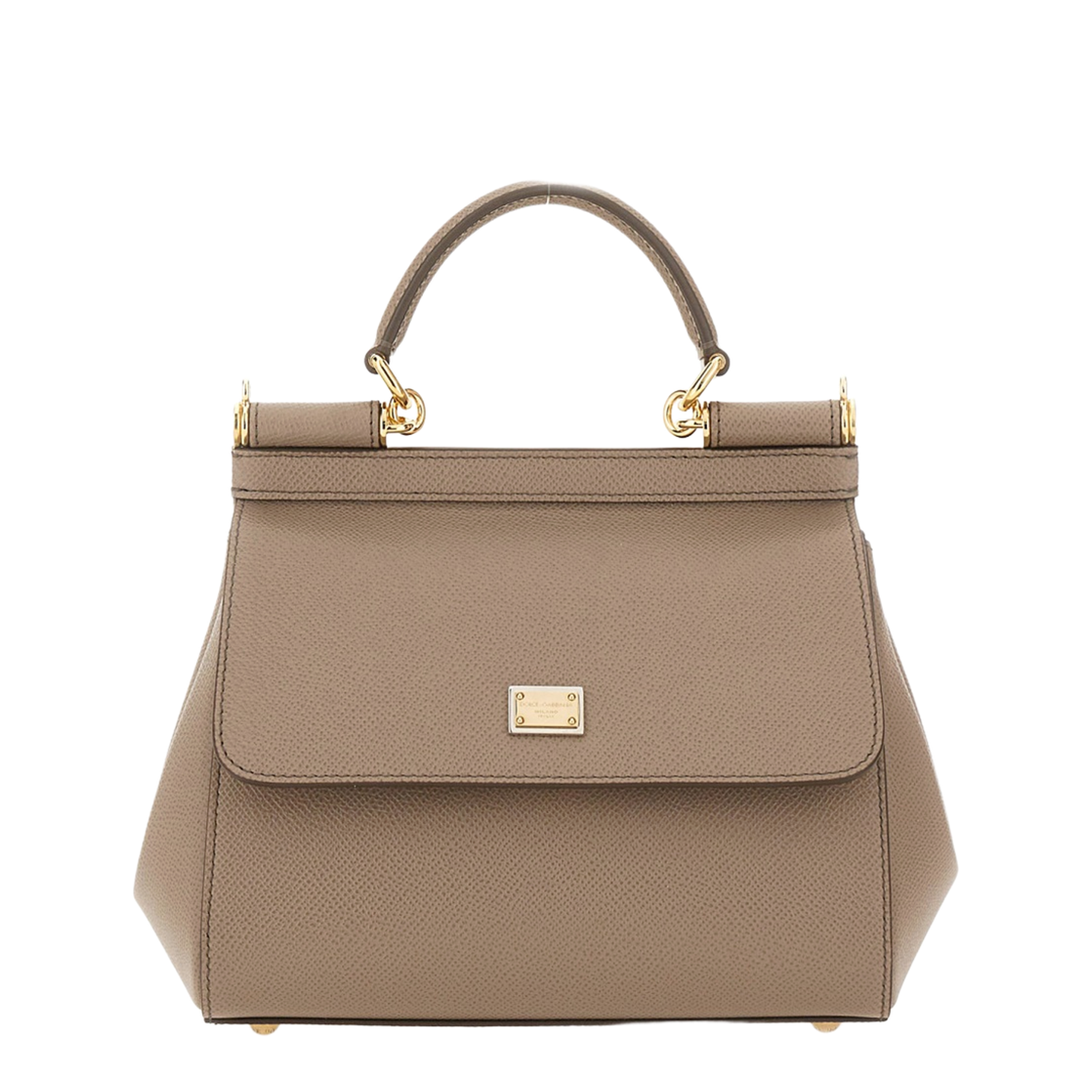 Sicily Medium Calfskin Handbag - Fango