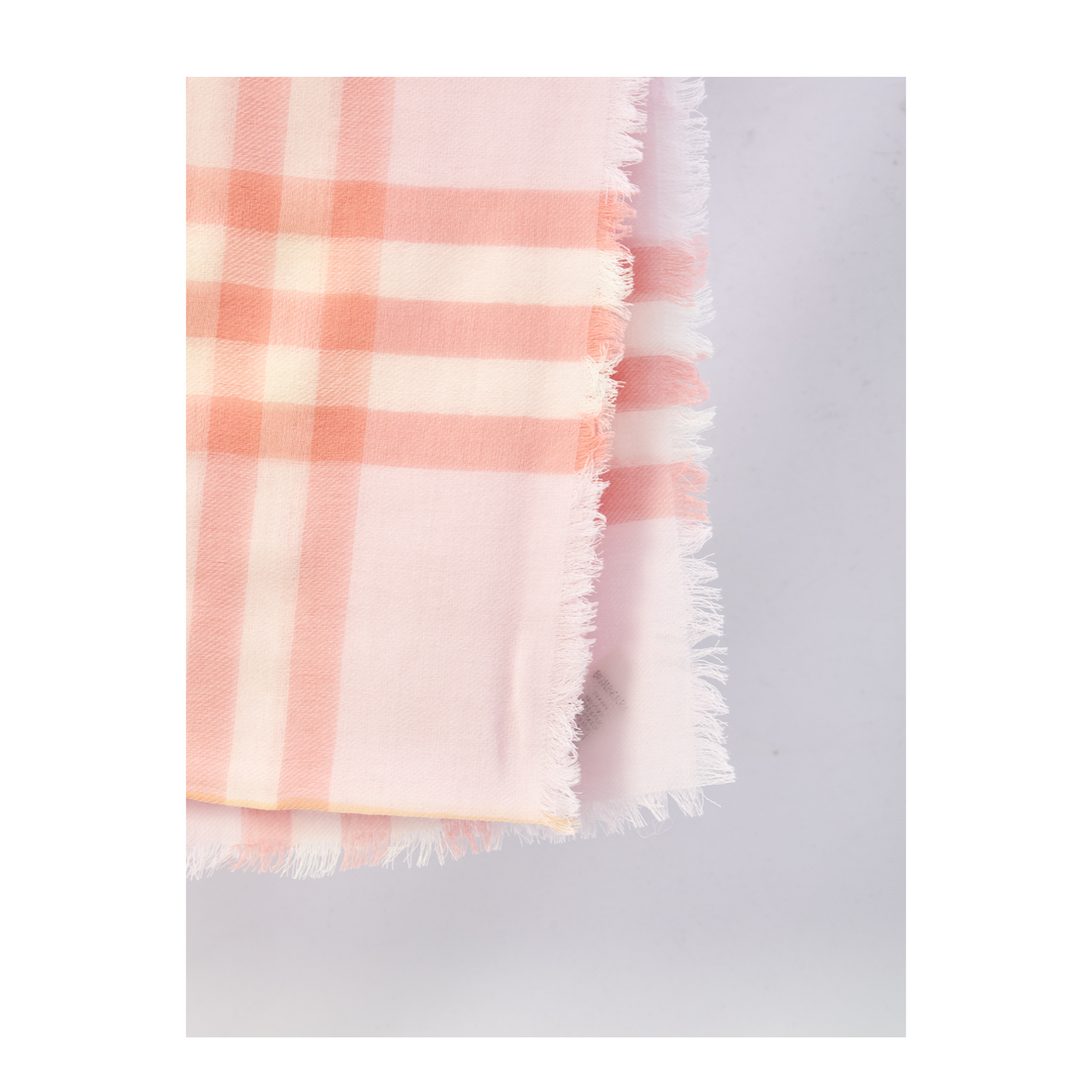 Wool Scarf With Check Motif - Pink