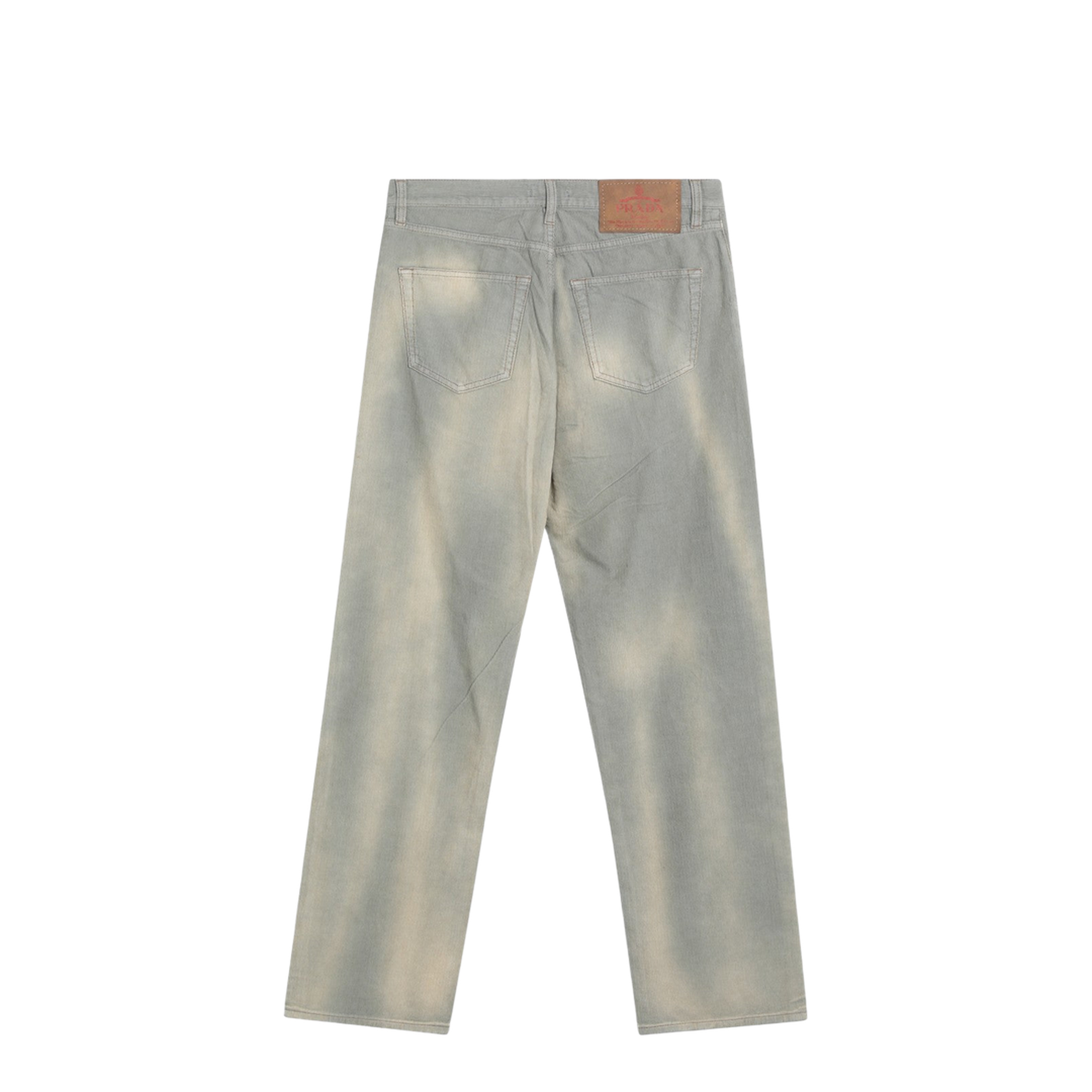 Light Blue Corduroy Trousers with Washed Effect
