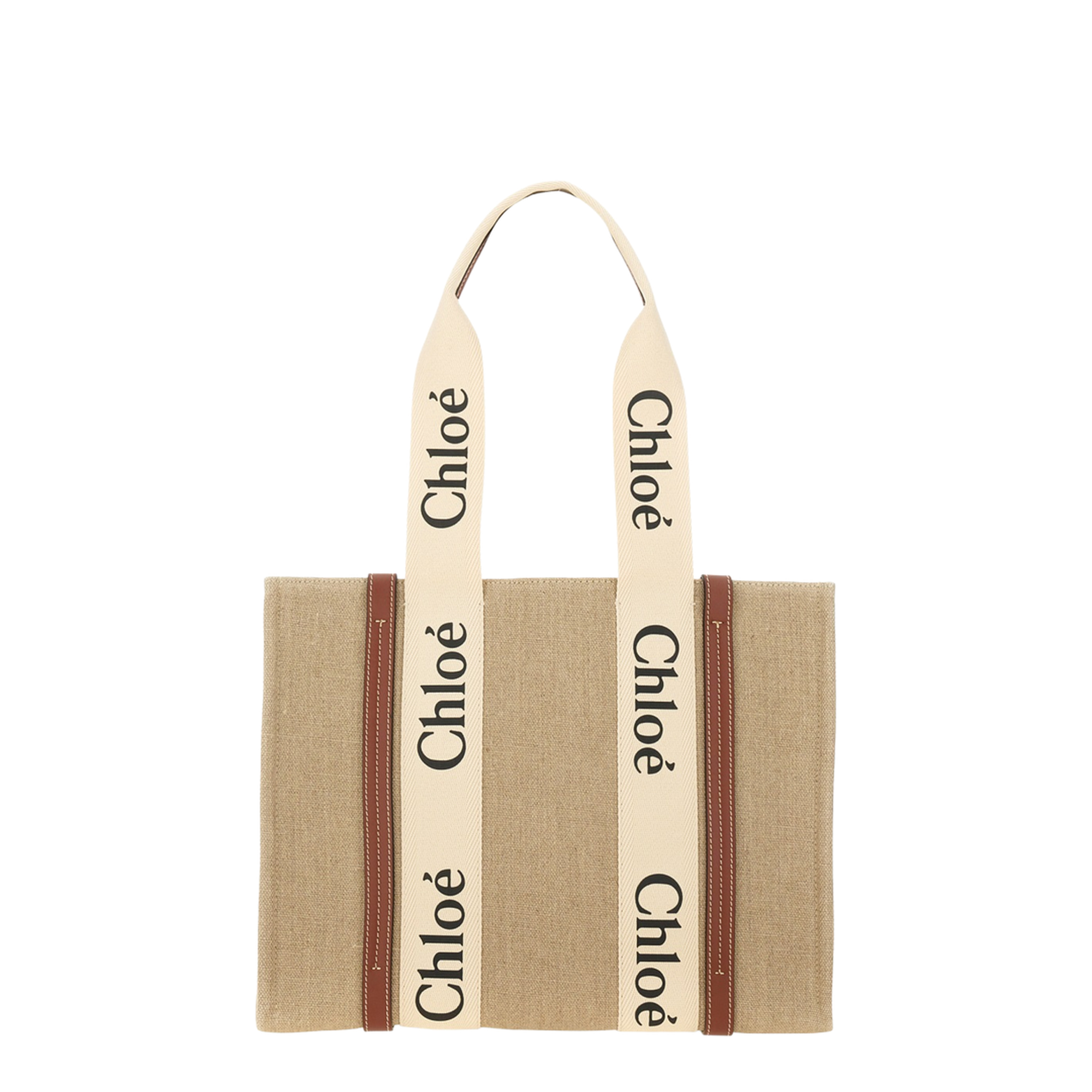 Double Long Handle Linen Bag with Logo