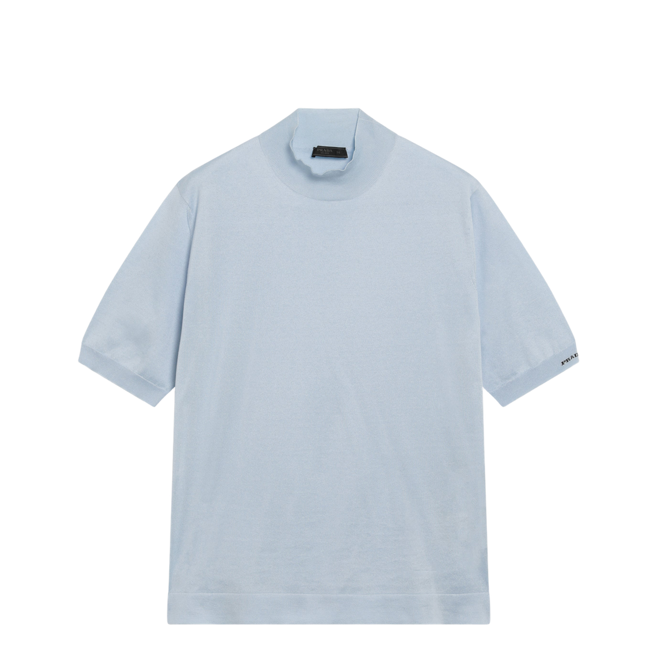 MAYFEYR - Prada - Light Blue Short-Sleeve Cotton Top - UMR681OOO1811F0012
