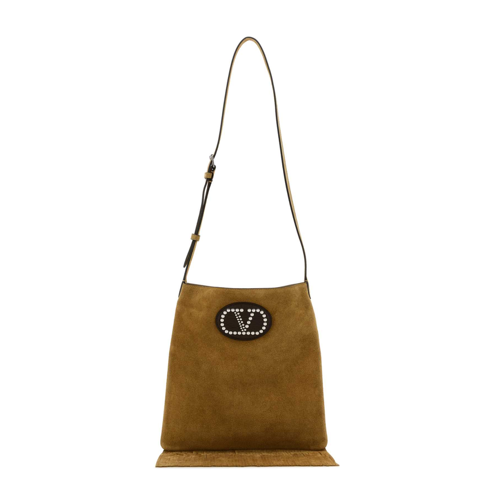 Beige Suede Crossbody Bag