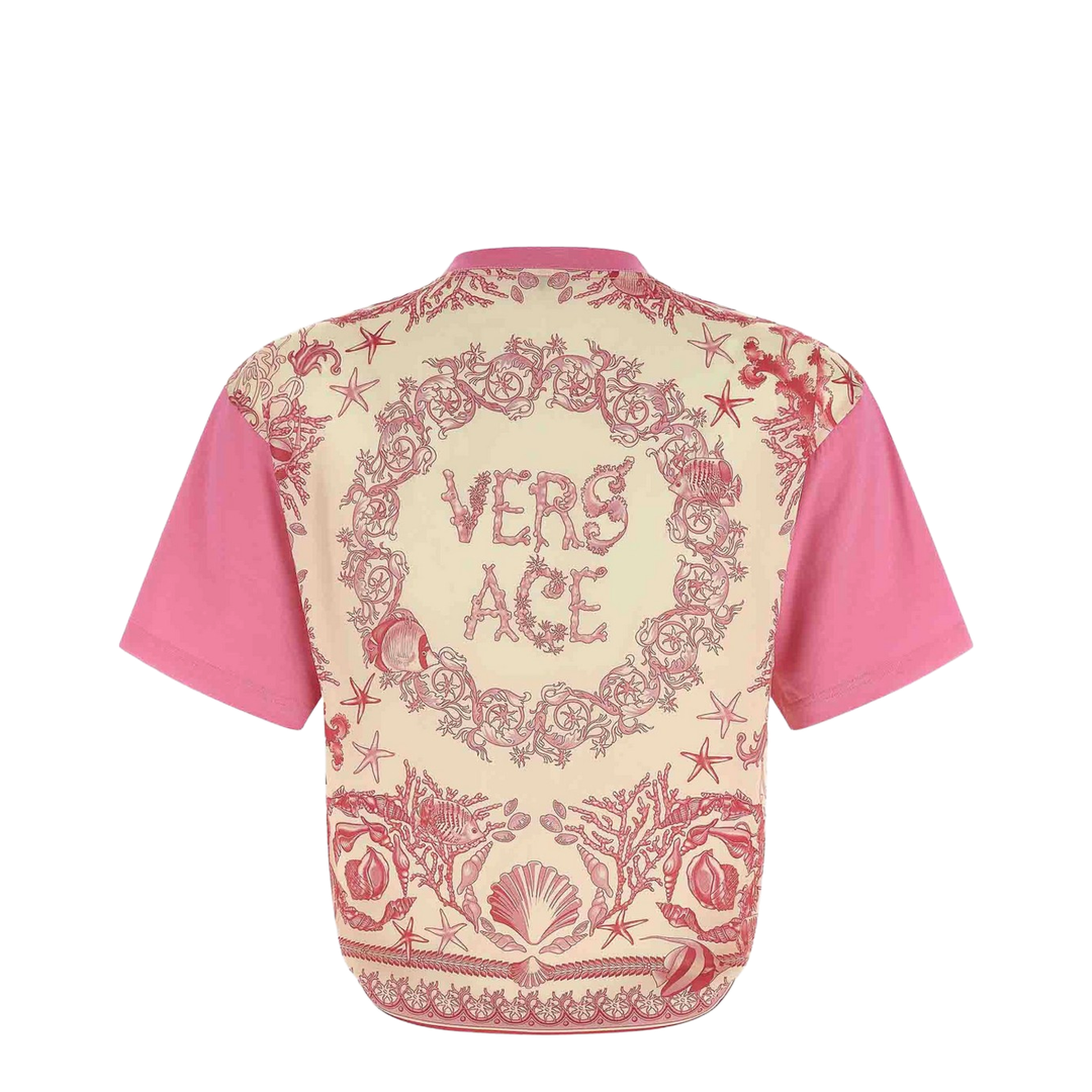 Pink T-Shirt Combined Fabrics