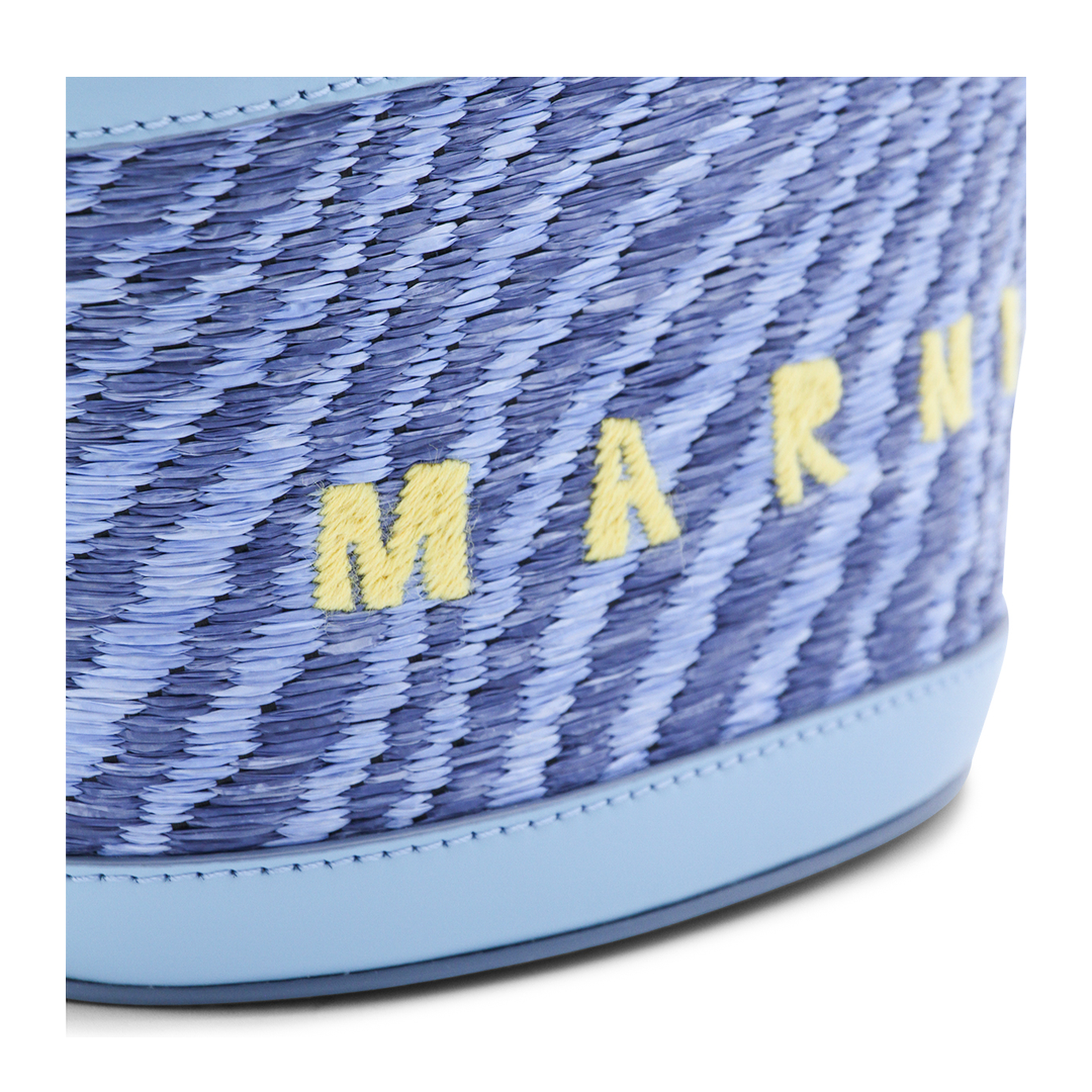 Blue Wavy Raffia-Effect Tropicalia Micro Bag