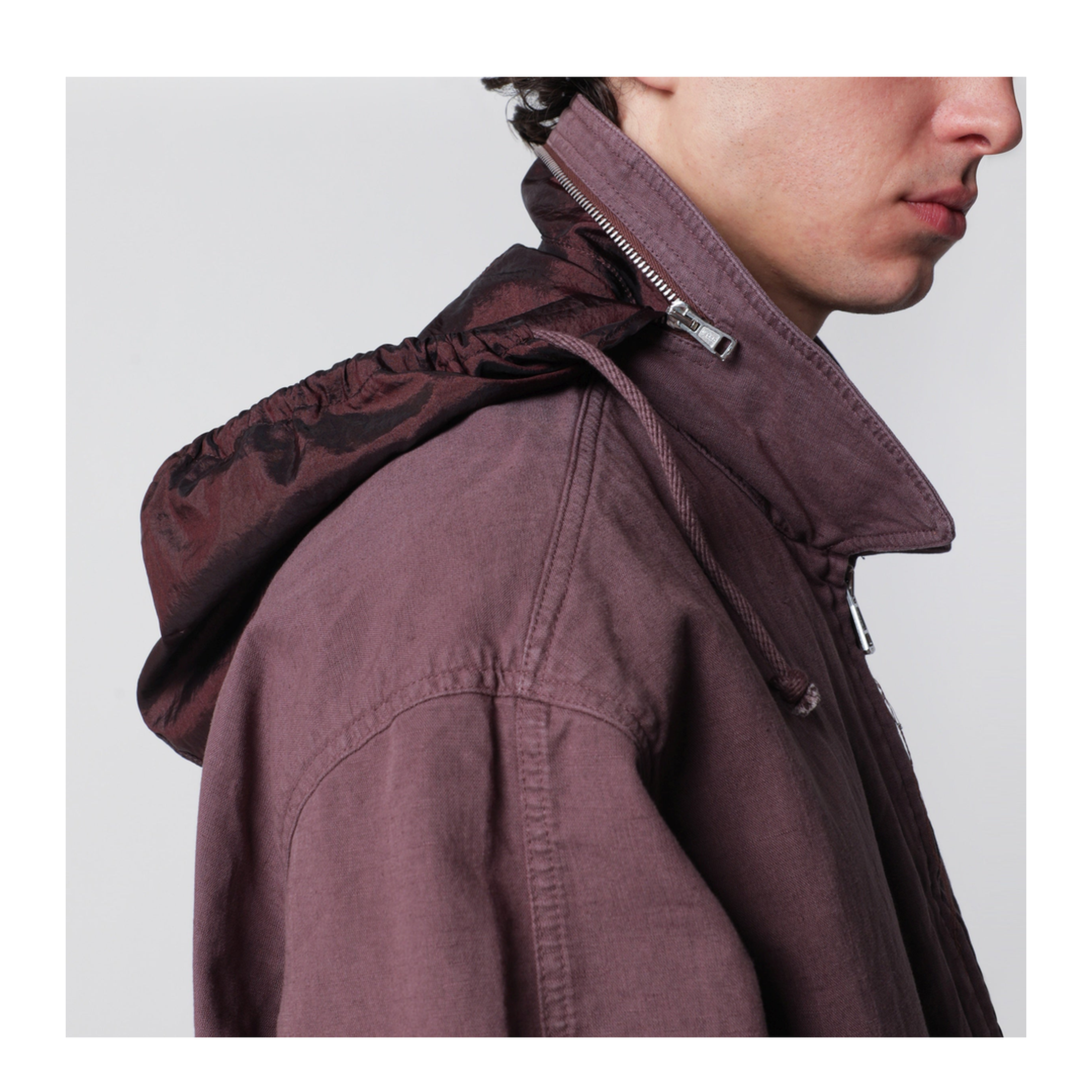 Command Jacket in Pink Cotton and Linen Blend