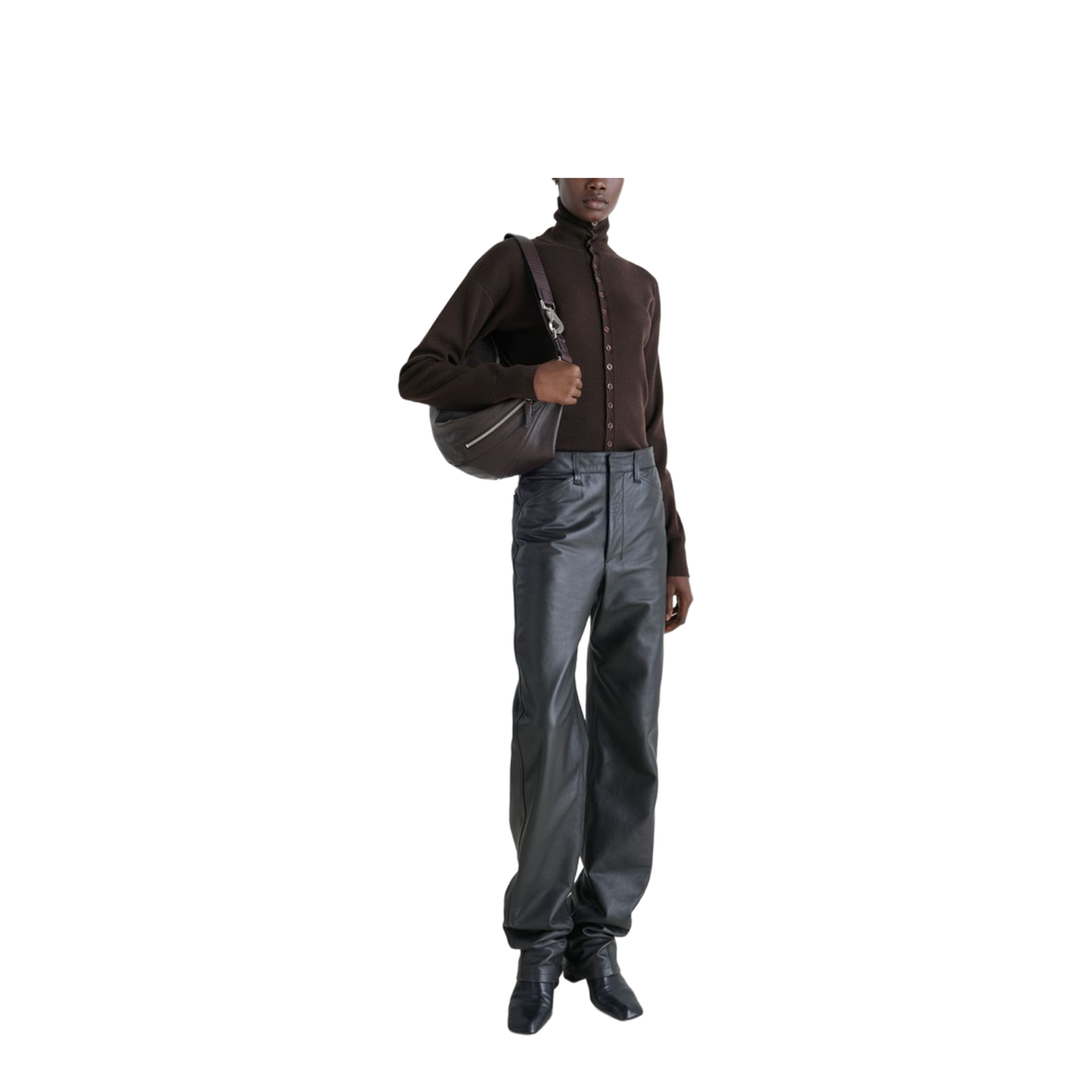 Wool Turtle-Neck Cardigan
