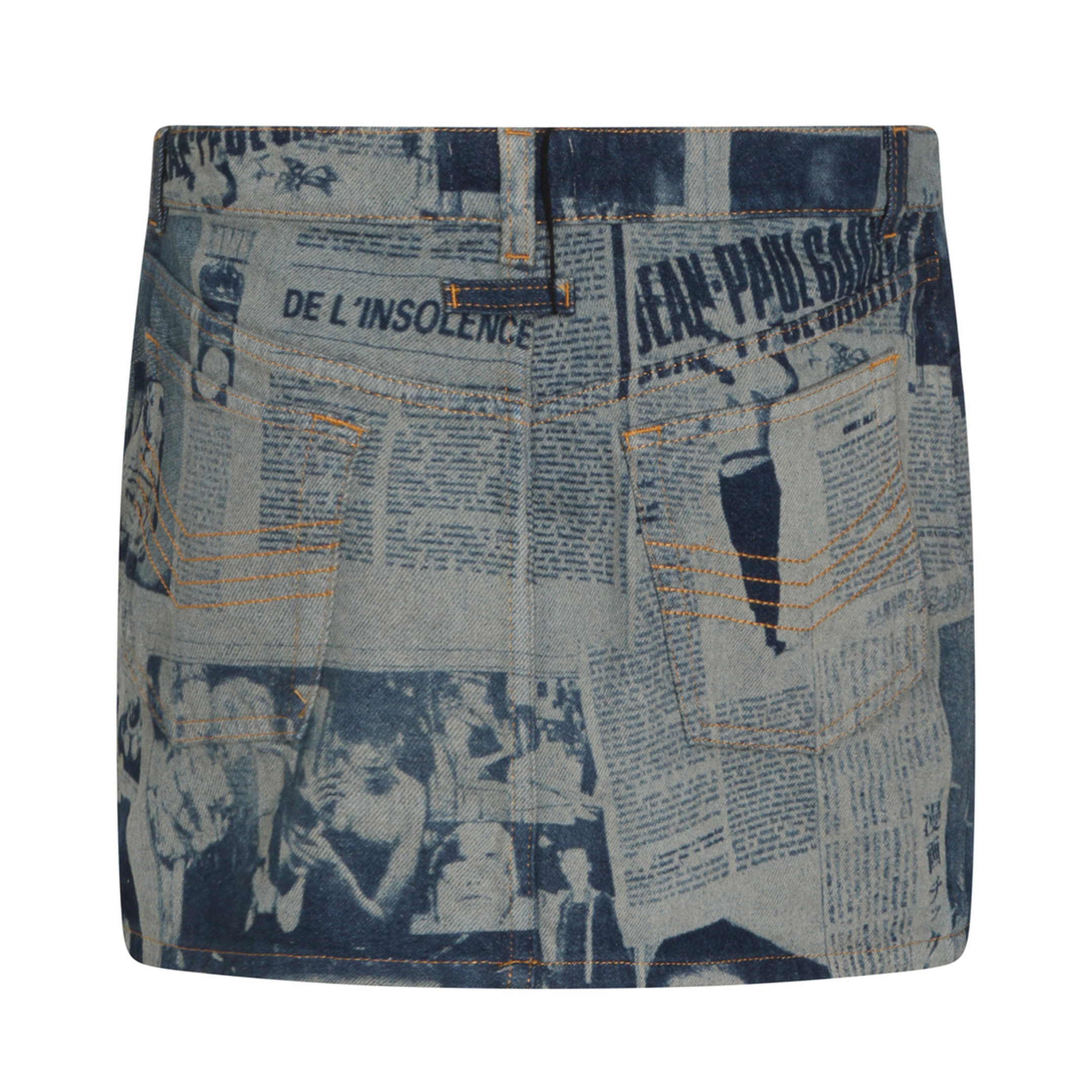 Miniskirt with Newspaper Print