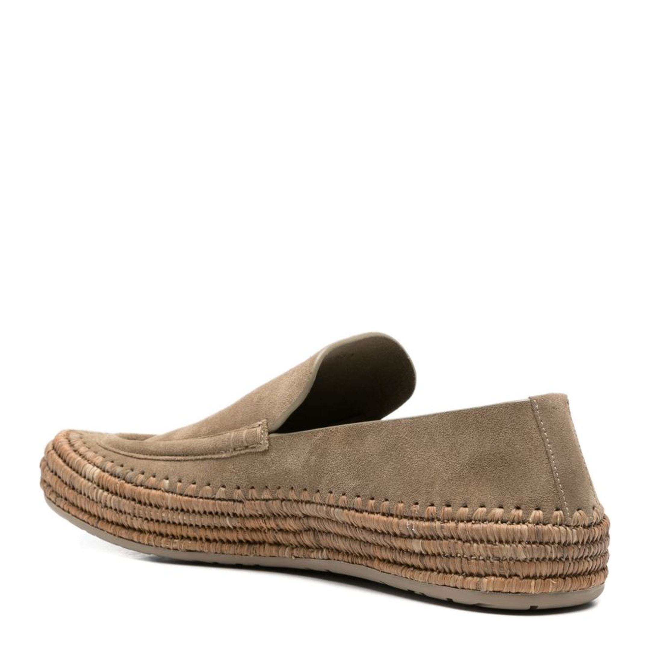 MAYFEYR - Loewe - Rio Loafers In Suede And Raffia Stone Grey - M616290X151250