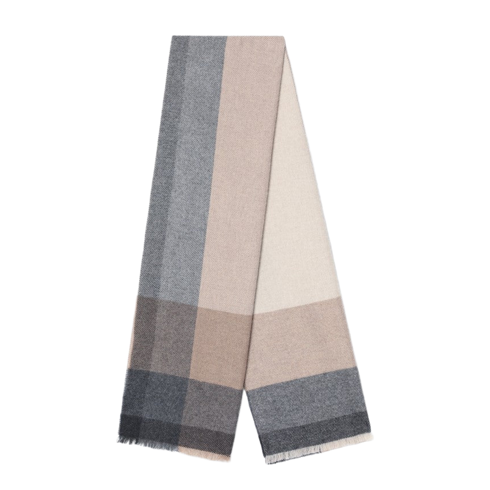 Colour-block Scarf in Wool and Cashmere