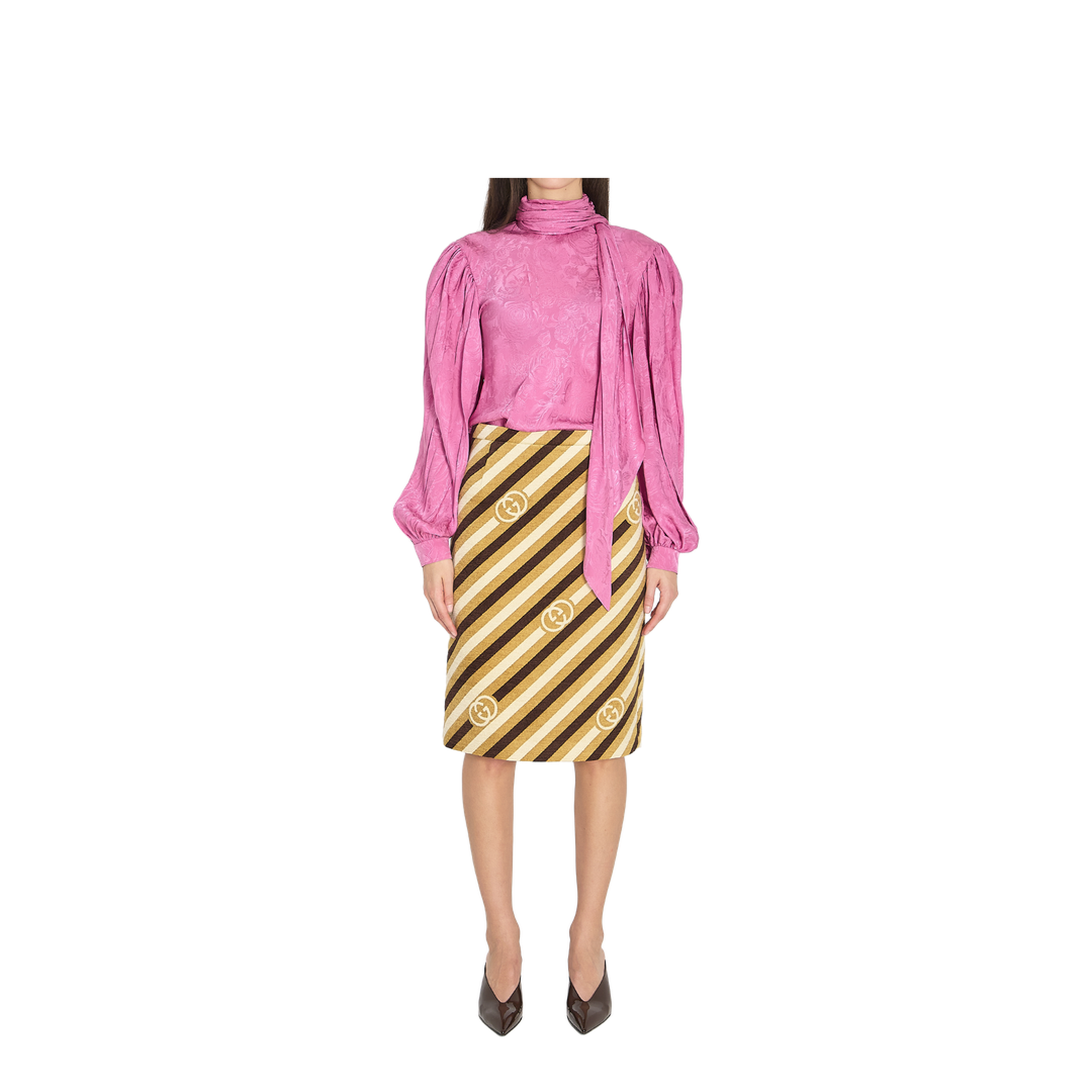 Silk Twill Shirt with Ribbon