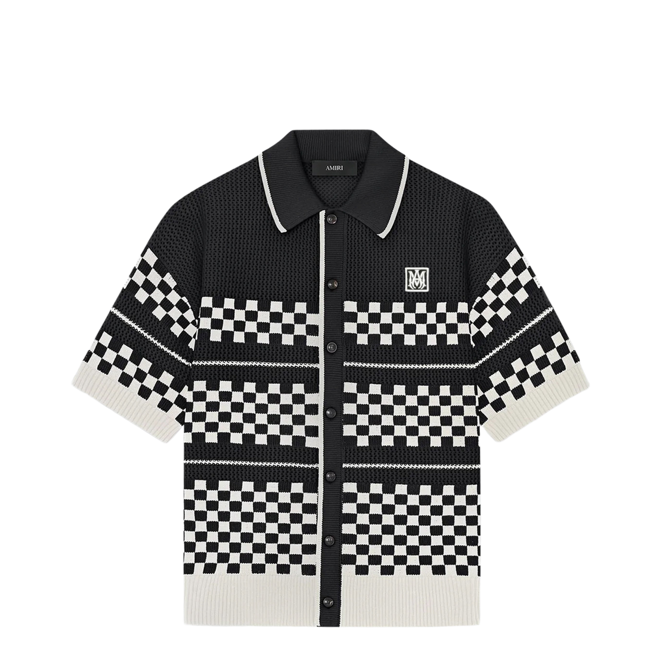 MAYFEYR - Amiri - Checkered Mesh Sweater With Logo Embroidery - AMTOKN1083WO001