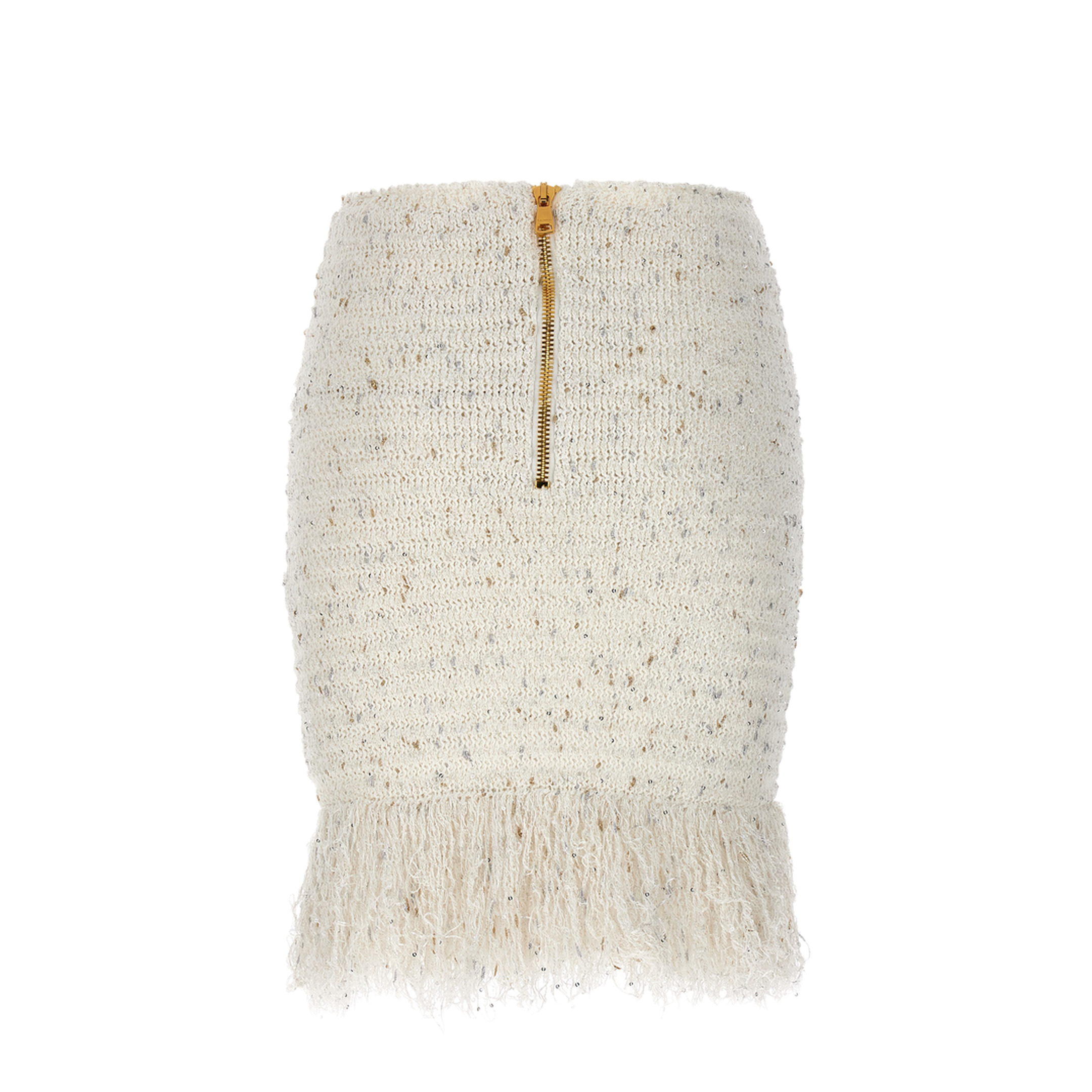 Fringed Tweed Skirt